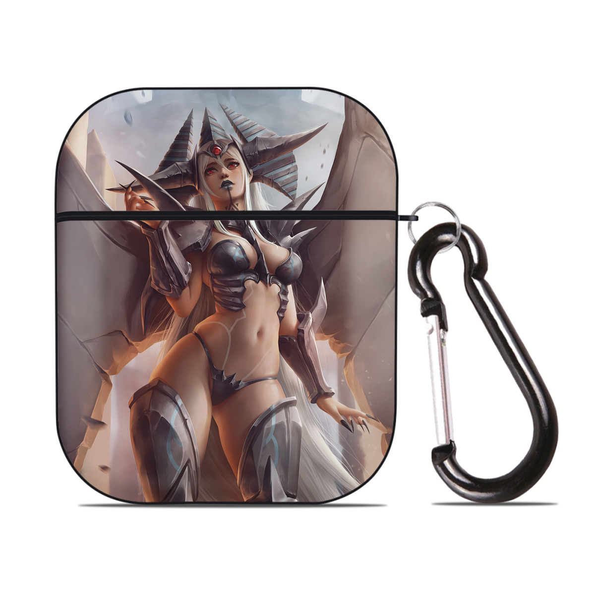 （画像用） 遊☆戯☆王 Yu-Gi-Oh! AirPods 第2世代保護ケース ハードシェル ブラック 耐衝撃・防指紋・カラビナ付き