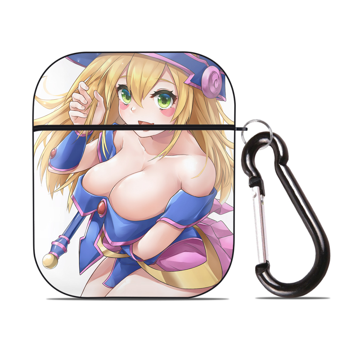 （画像用） 遊☆戯☆王 Yu-Gi-Oh! AirPods 第2世代保護ケース ハードシェル ブラック 耐衝撃・防指紋・カラビナ付き