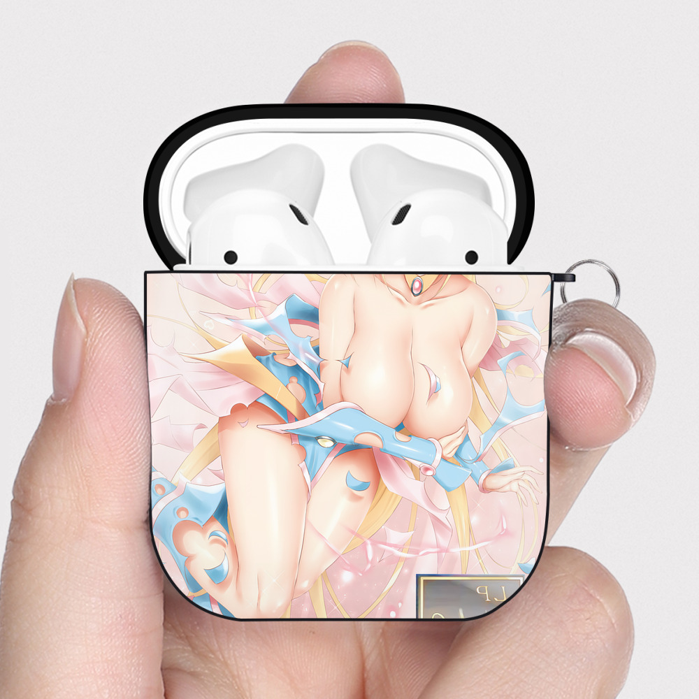 （画像用） 遊☆戯☆王 Yu-Gi-Oh! AirPods 第2世代保護ケース ハードシェル ブラック 耐衝撃・防指紋・カラビナ付き