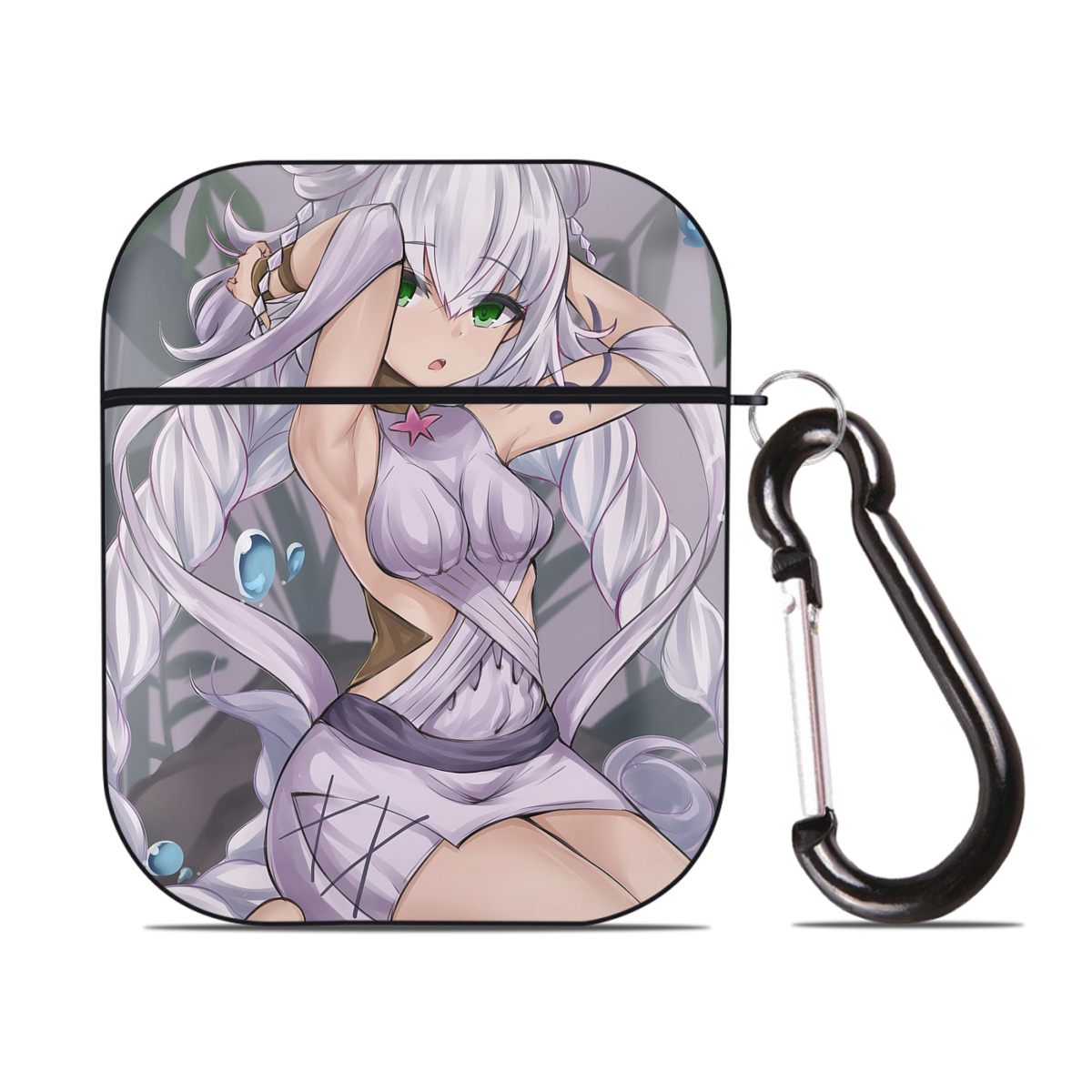（画像用） 遊☆戯☆王 Yu-Gi-Oh! AirPods 第2世代保護ケース ハードシェル ブラック 耐衝撃・防指紋・カラビナ付き