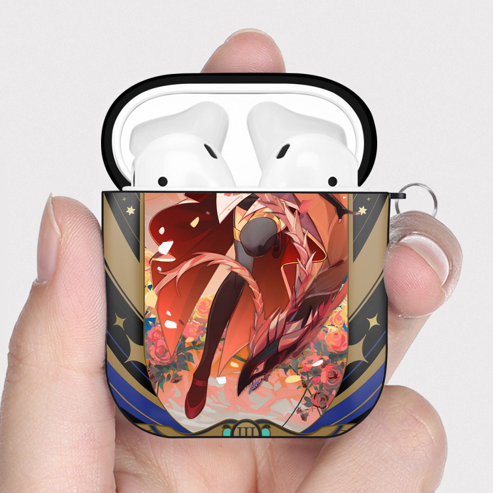 （画像用） 遊☆戯☆王 Yu-Gi-Oh! AirPods 第2世代保護ケース ハードシェル ブラック 耐衝撃・防指紋・カラビナ付き