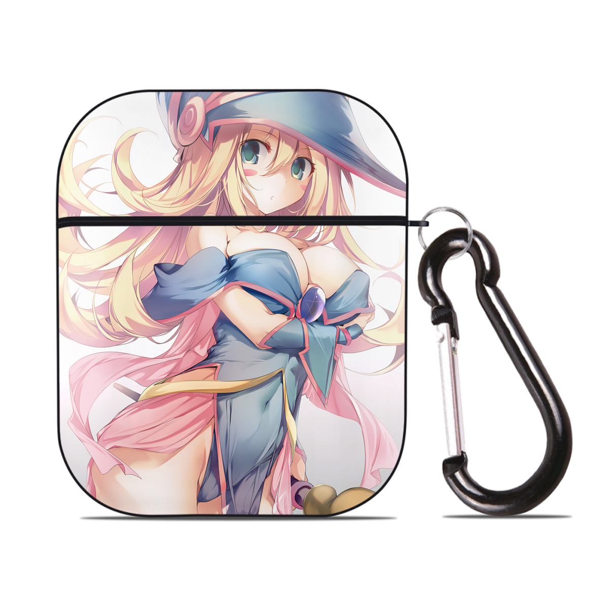 （画像用） 遊☆戯☆王 Yu-Gi-Oh! AirPods 第2世代保護ケース ハードシェル ブラック 耐衝撃・防指紋・カラビナ付き