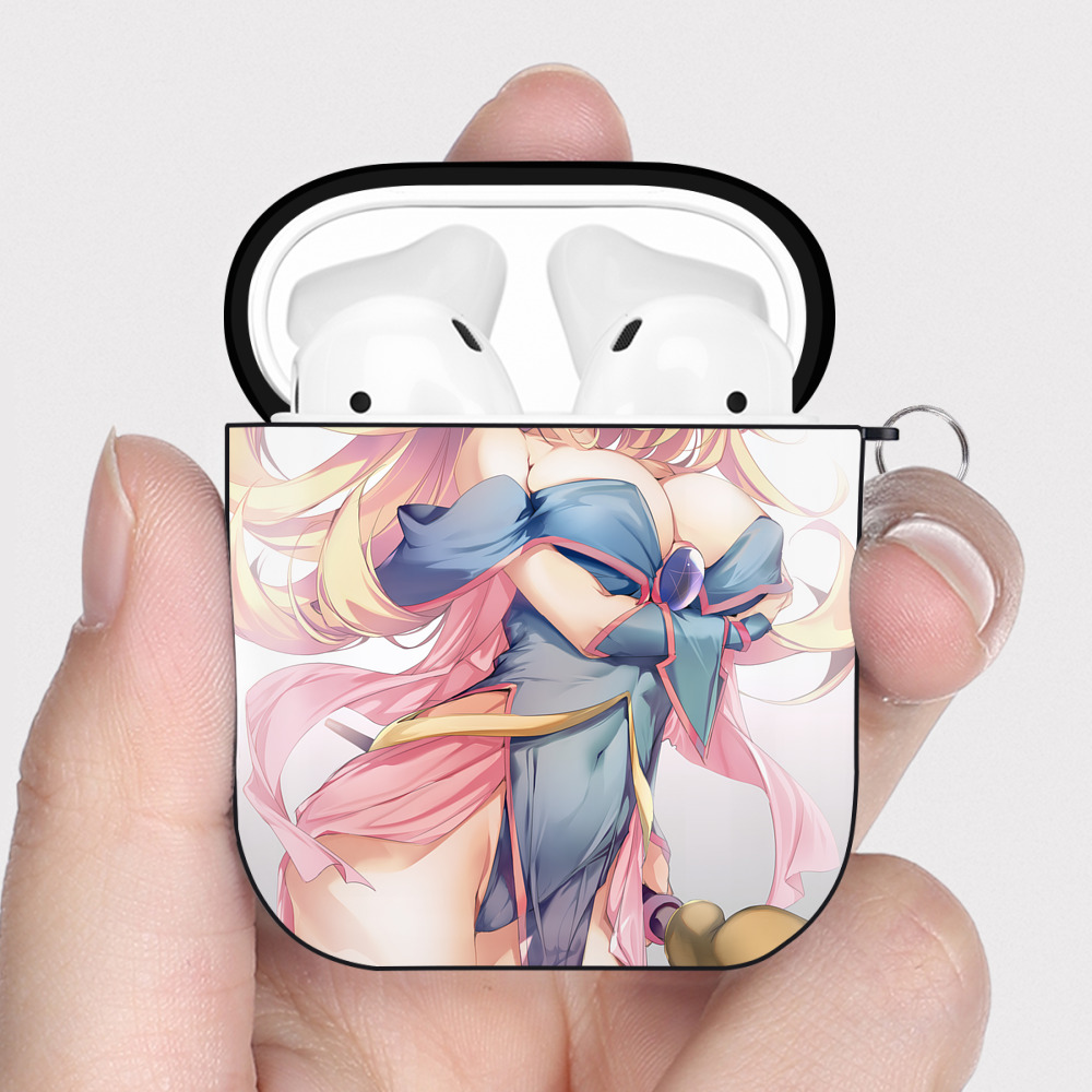 （画像用） 遊☆戯☆王 Yu-Gi-Oh! AirPods 第2世代保護ケース ハードシェル ブラック 耐衝撃・防指紋・カラビナ付き