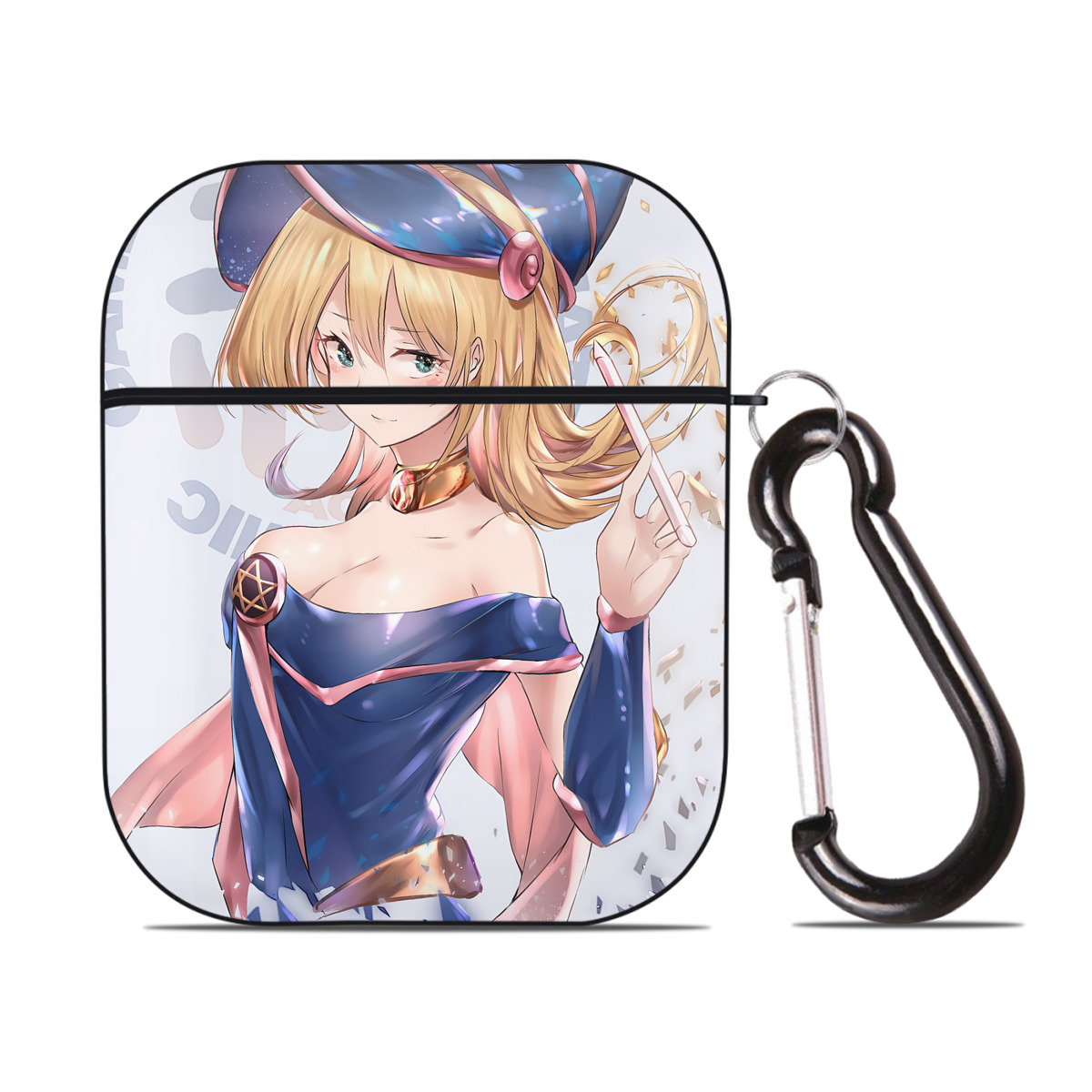 （画像用） 遊☆戯☆王 Yu-Gi-Oh! AirPods 第2世代保護ケース ハードシェル ブラック 耐衝撃・防指紋・カラビナ付き