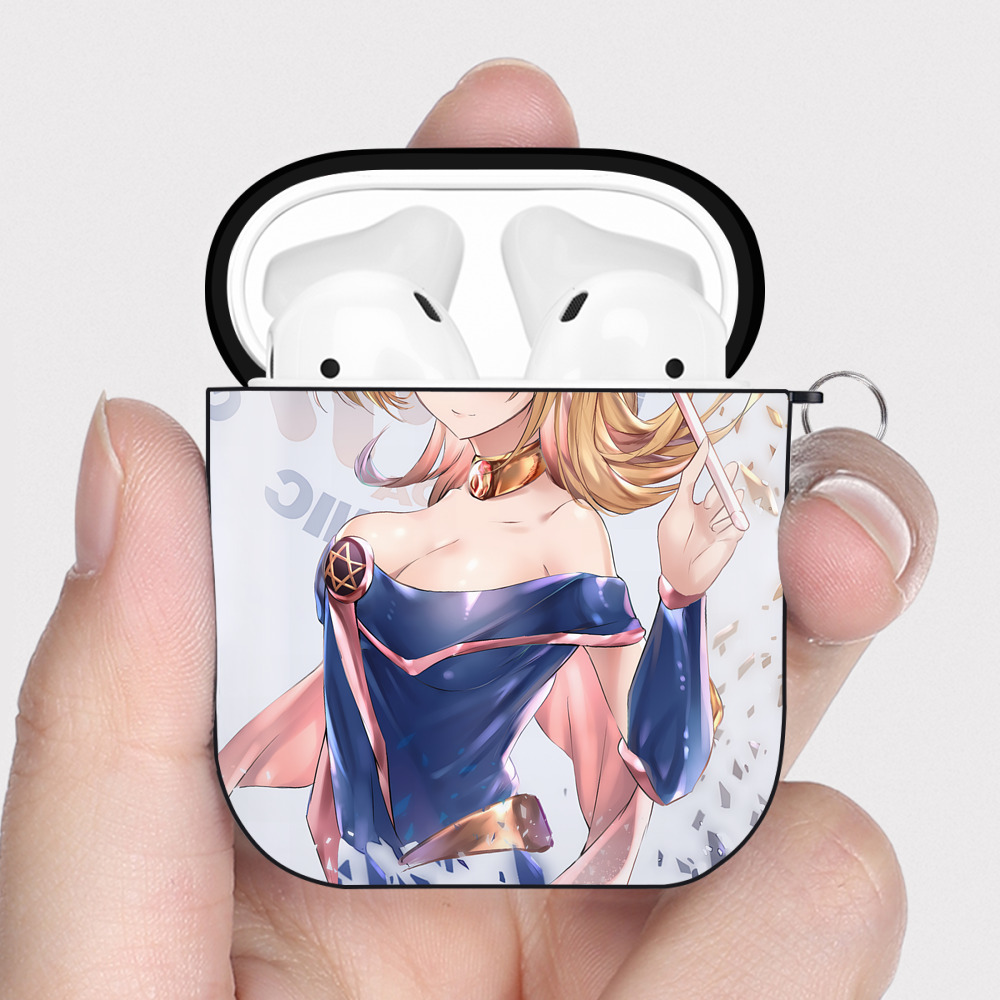 （画像用） 遊☆戯☆王 Yu-Gi-Oh! AirPods 第2世代保護ケース ハードシェル ブラック 耐衝撃・防指紋・カラビナ付き