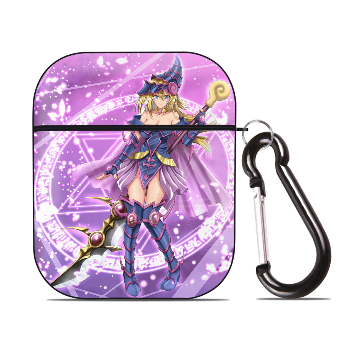 （画像用） 遊☆戯☆王 Yu-Gi-Oh! AirPods 第2世代保護ケース ハードシェル ブラック 耐衝撃・防指紋・カラビナ付き