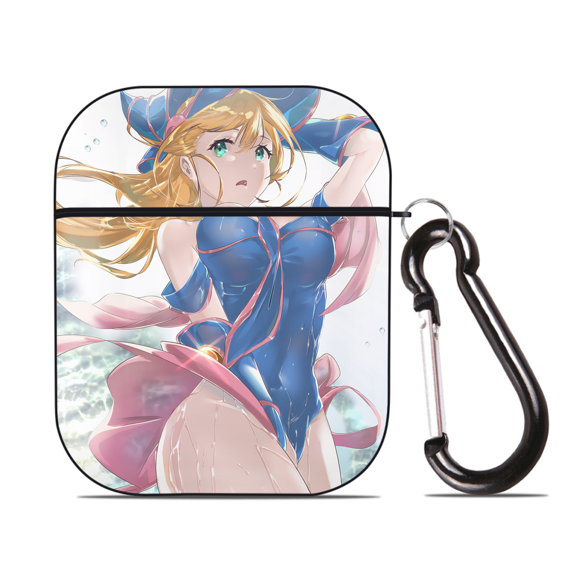 （画像用） 遊☆戯☆王 Yu-Gi-Oh! AirPods 第2世代保護ケース ハードシェル ブラック 耐衝撃・防指紋・カラビナ付き