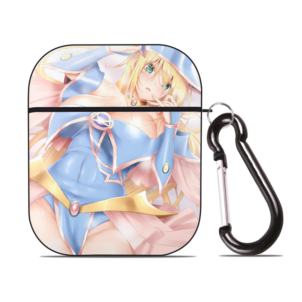 （画像用） 遊☆戯☆王 Yu-Gi-Oh! AirPods 第2世代保護ケース ハードシェル ブラック 耐衝撃・防指紋・カラビナ付き