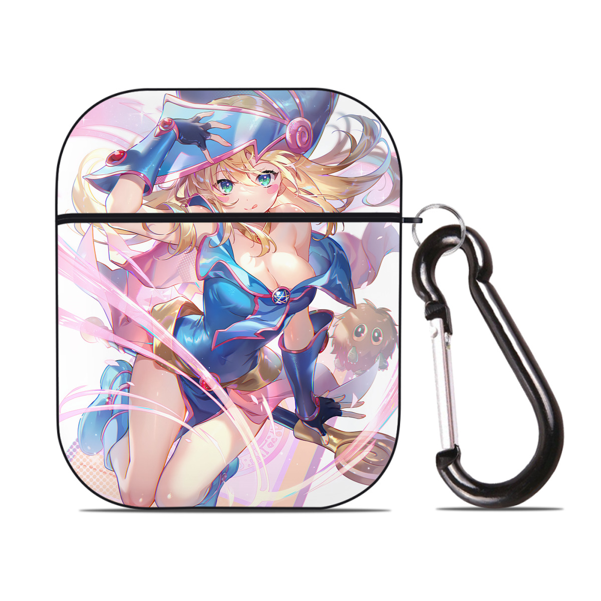 （画像用） 遊☆戯☆王 Yu-Gi-Oh! AirPods 第2世代保護ケース ハードシェル ブラック 耐衝撃・防指紋・カラビナ付き