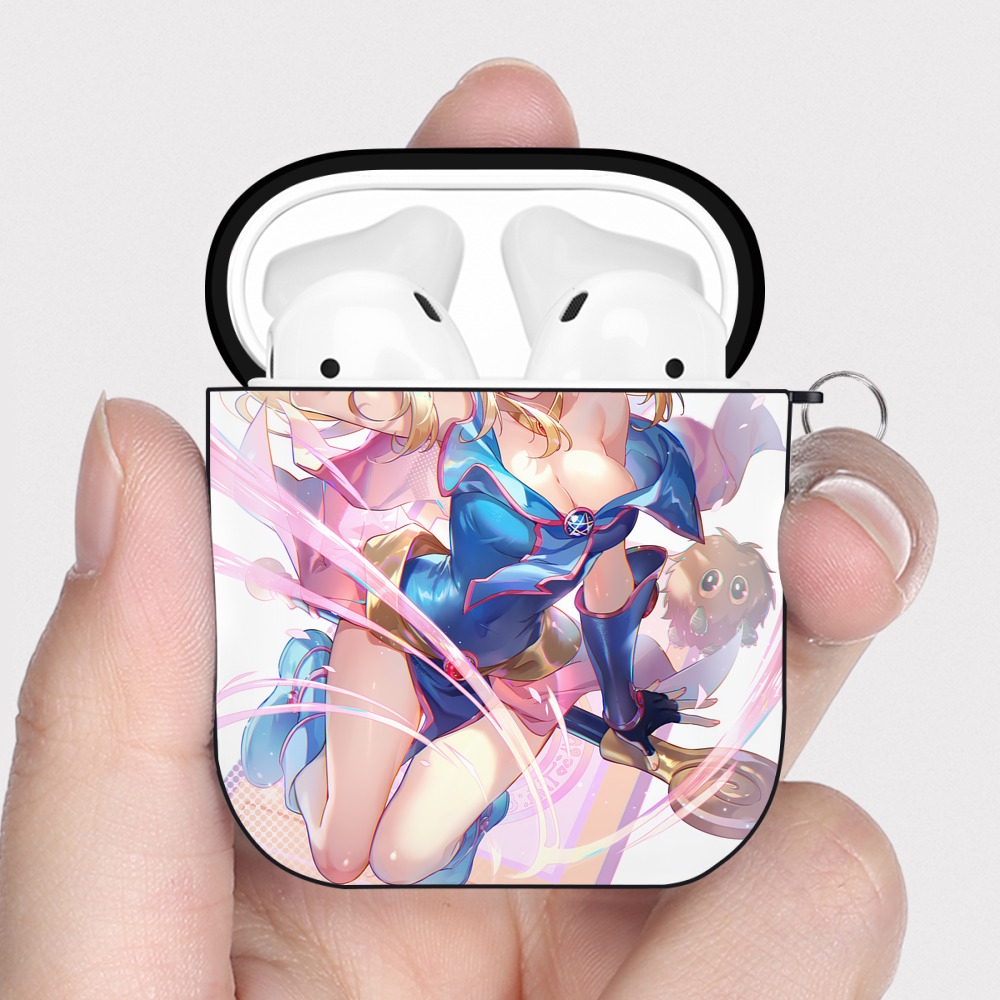 （画像用） 遊☆戯☆王 Yu-Gi-Oh! AirPods 第2世代保護ケース ハードシェル ブラック 耐衝撃・防指紋・カラビナ付き