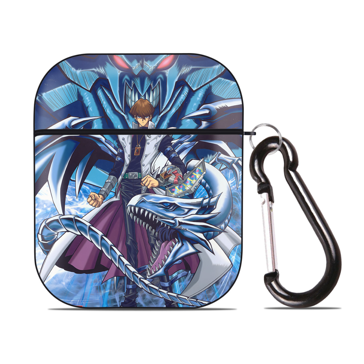 （画像用） 遊☆戯☆王 Yu-Gi-Oh! AirPods 第2世代保護ケース ハードシェル ブラック 耐衝撃・防指紋・カラビナ付き