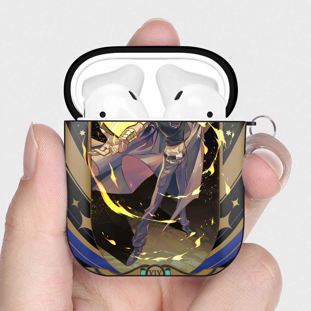 （画像用） 遊☆戯☆王 Yu-Gi-Oh! AirPods 第2世代保護ケース ハードシェル ブラック 耐衝撃・防指紋・カラビナ付き