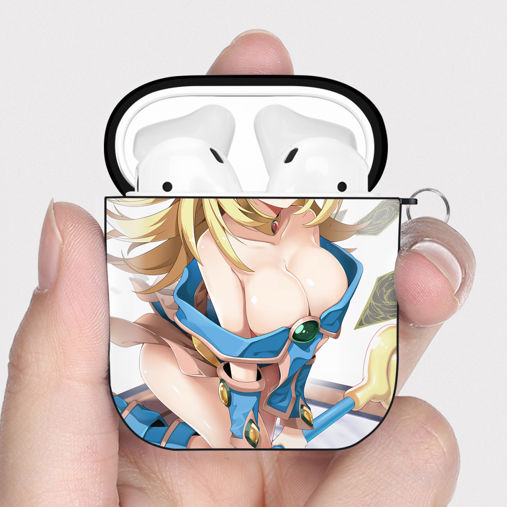 （画像用） 遊☆戯☆王 Yu-Gi-Oh! AirPods 第2世代保護ケース ハードシェル ブラック 耐衝撃・防指紋・カラビナ付き