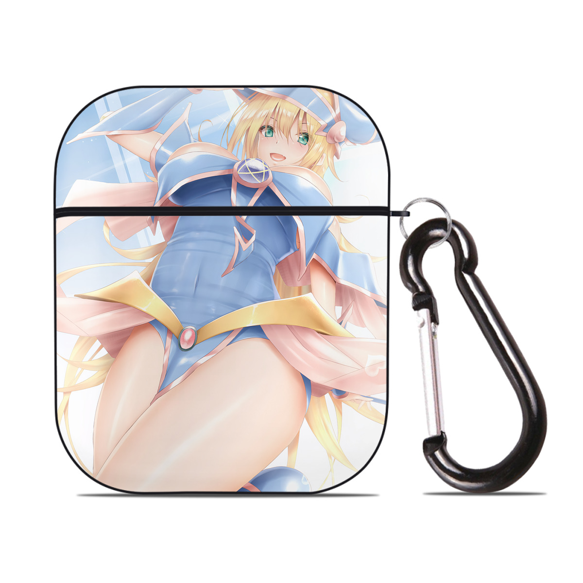 （画像用） 遊☆戯☆王 Yu-Gi-Oh! AirPods 第2世代保護ケース ハードシェル ブラック 耐衝撃・防指紋・カラビナ付き