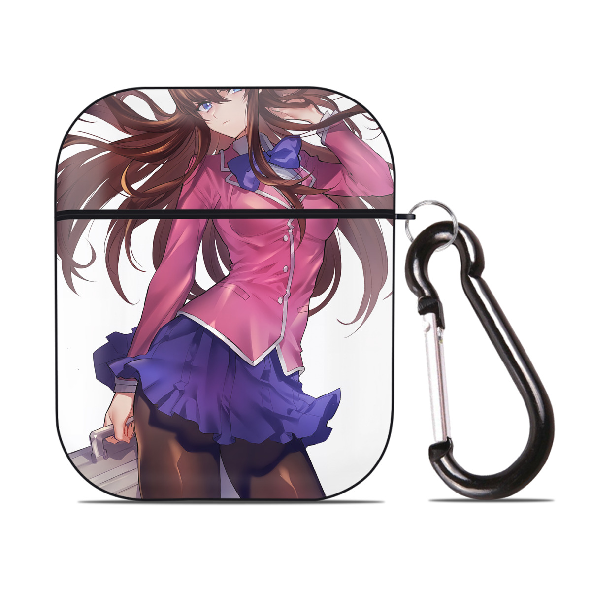 （画像用） 遊☆戯☆王 Yu-Gi-Oh! AirPods 第2世代保護ケース ハードシェル ブラック 耐衝撃・防指紋・カラビナ付き