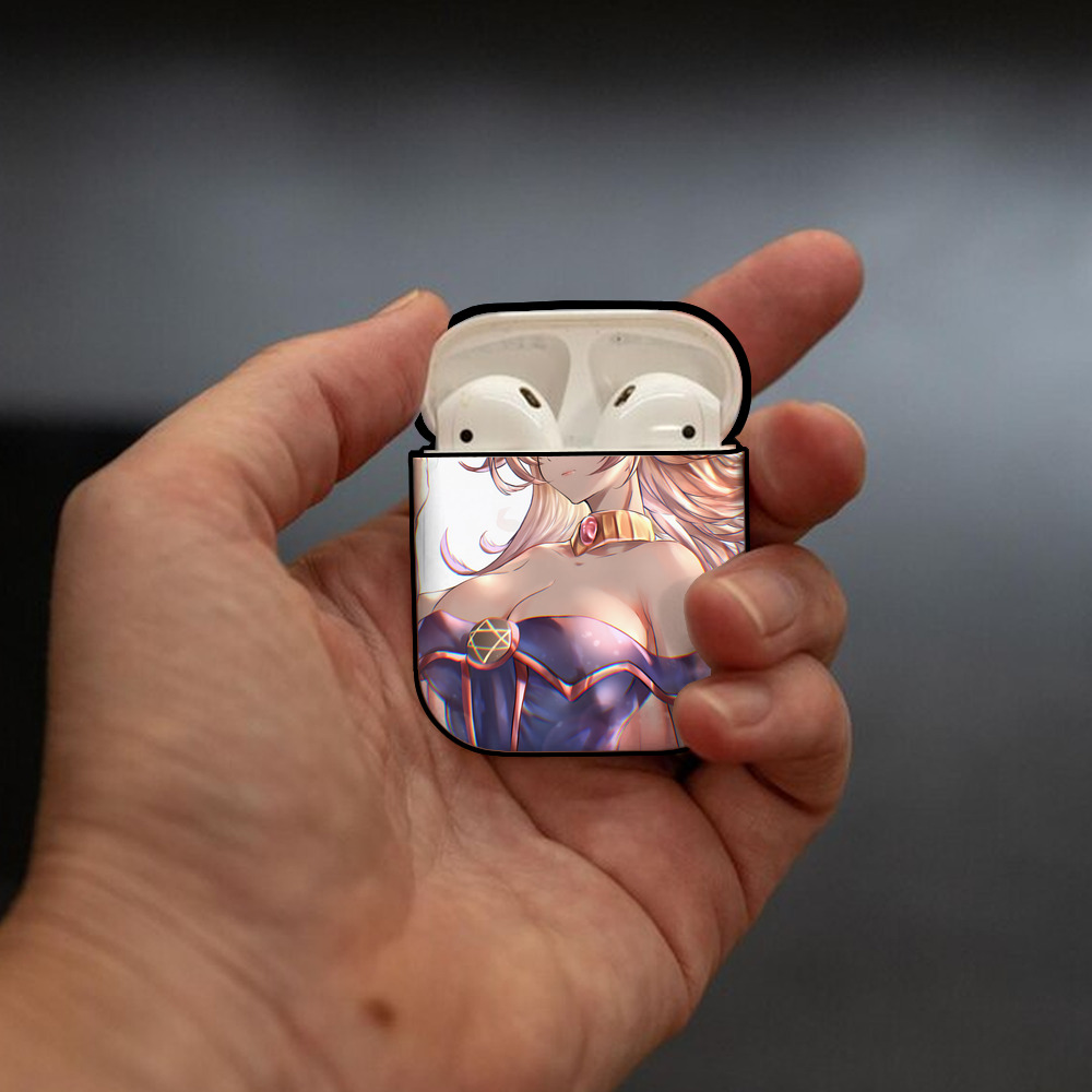 遊☆戯☆王 Yu-Gi-Oh! AirPods 第2世代保護ケース ハードシェル ブラック 耐衝撃・防指紋・カラビナ付き
