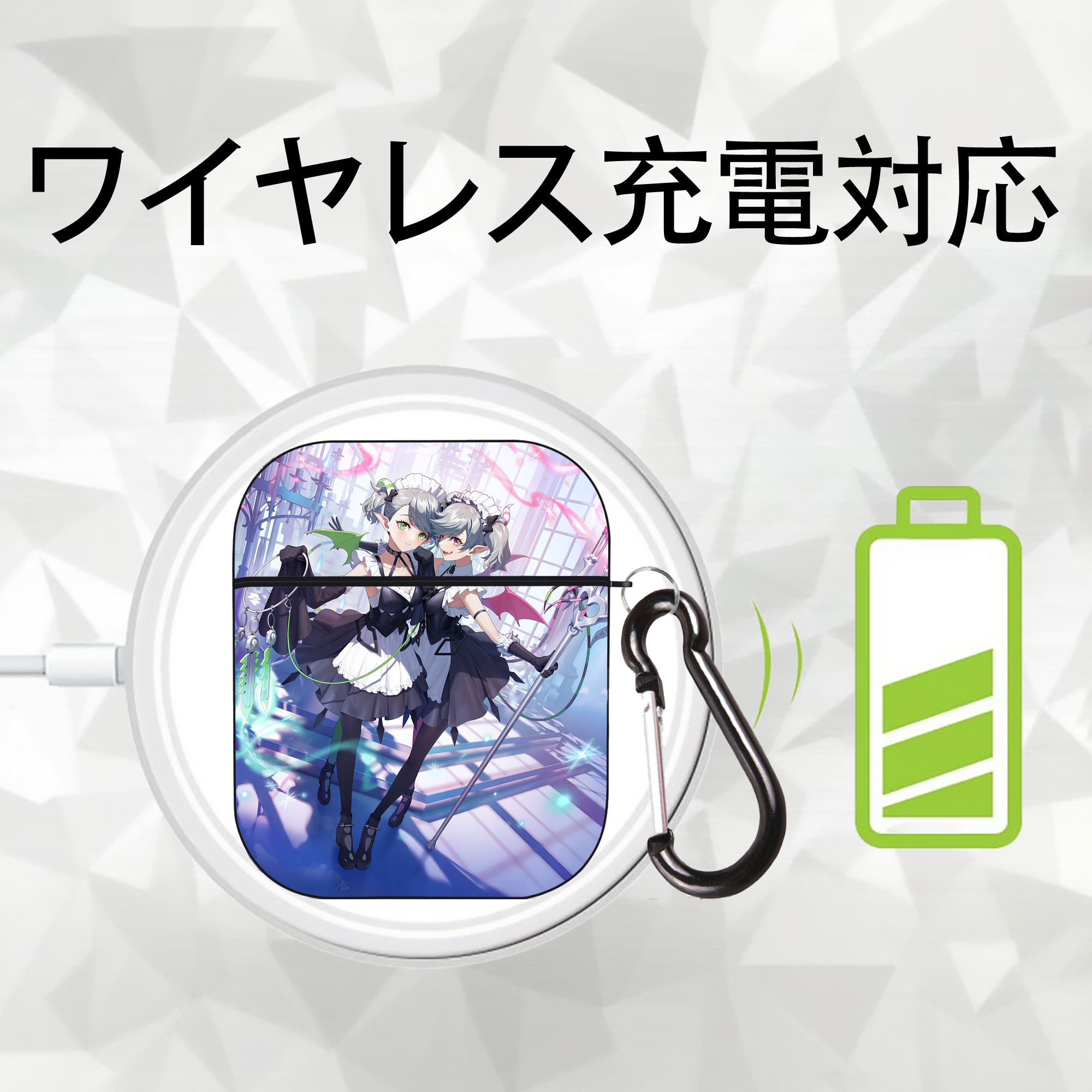 遊☆戯☆王 Yu-Gi-Oh! AirPods 第2世代保護ケース ハードシェル ブラック 耐衝撃・防指紋・カラビナ付き