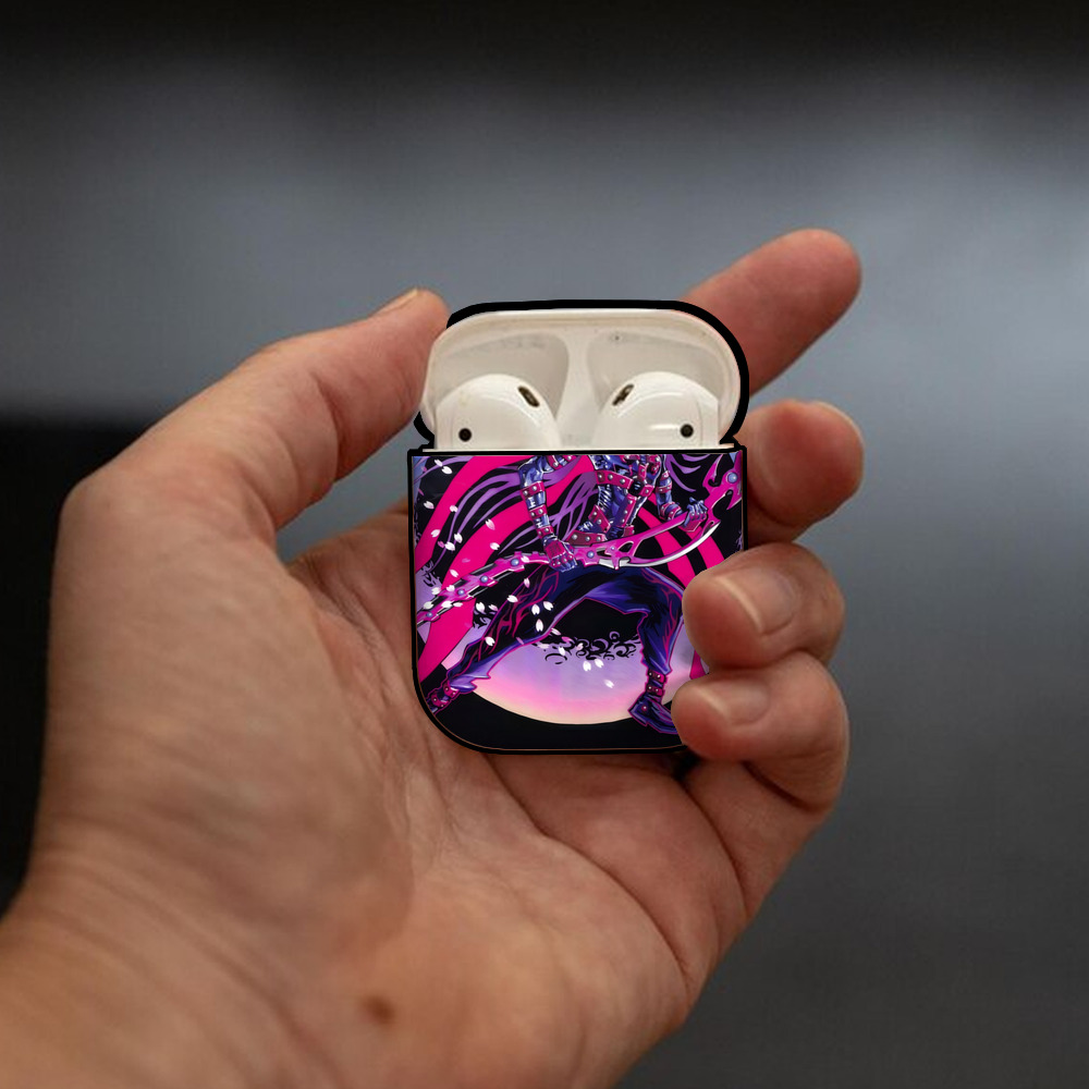 遊☆戯☆王 Yu-Gi-Oh! AirPods 第2世代保護ケース ハードシェル ブラック 耐衝撃・防指紋・カラビナ付き
