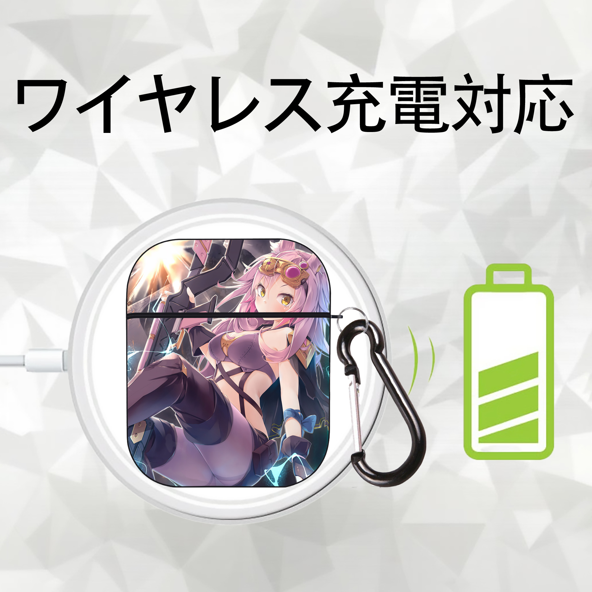 遊☆戯☆王 Yu-Gi-Oh! AirPods 第2世代保護ケース ハードシェル ブラック 耐衝撃・防指紋・カラビナ付き