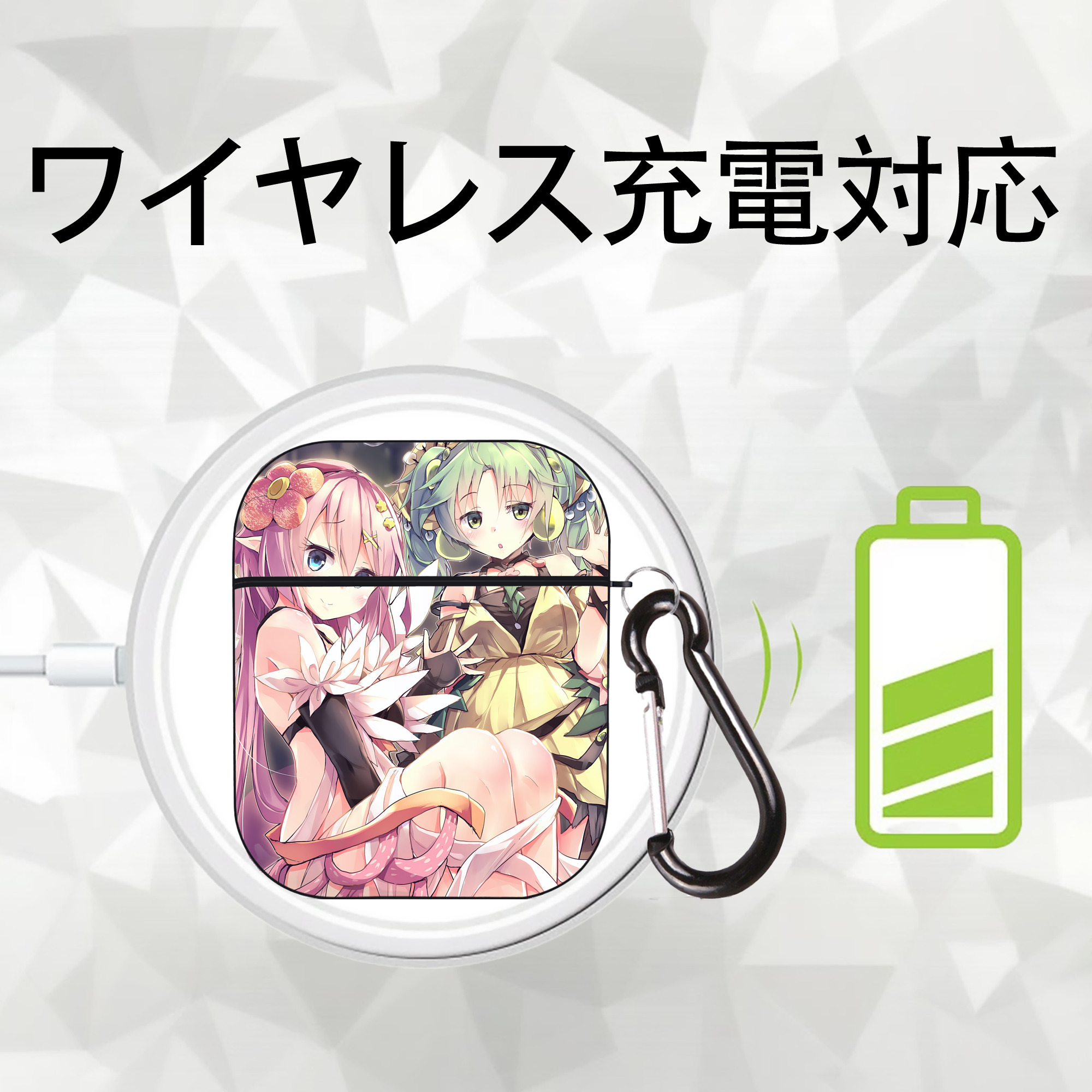 遊☆戯☆王 Yu-Gi-Oh! AirPods 第2世代保護ケース ハードシェル ブラック 耐衝撃・防指紋・カラビナ付き