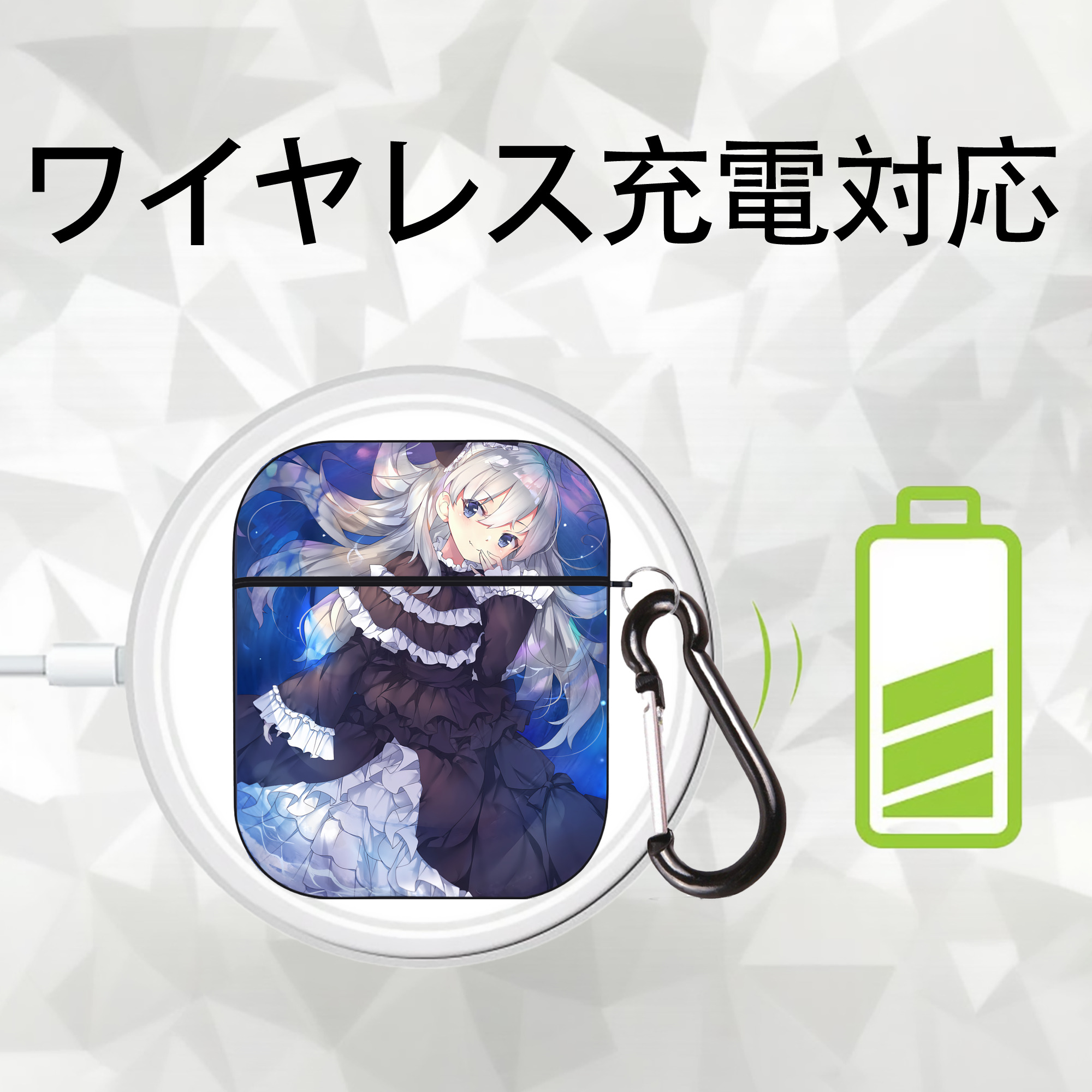 遊☆戯☆王 Yu-Gi-Oh! AirPods 第2世代保護ケース ハードシェル ブラック 耐衝撃・防指紋・カラビナ付き
