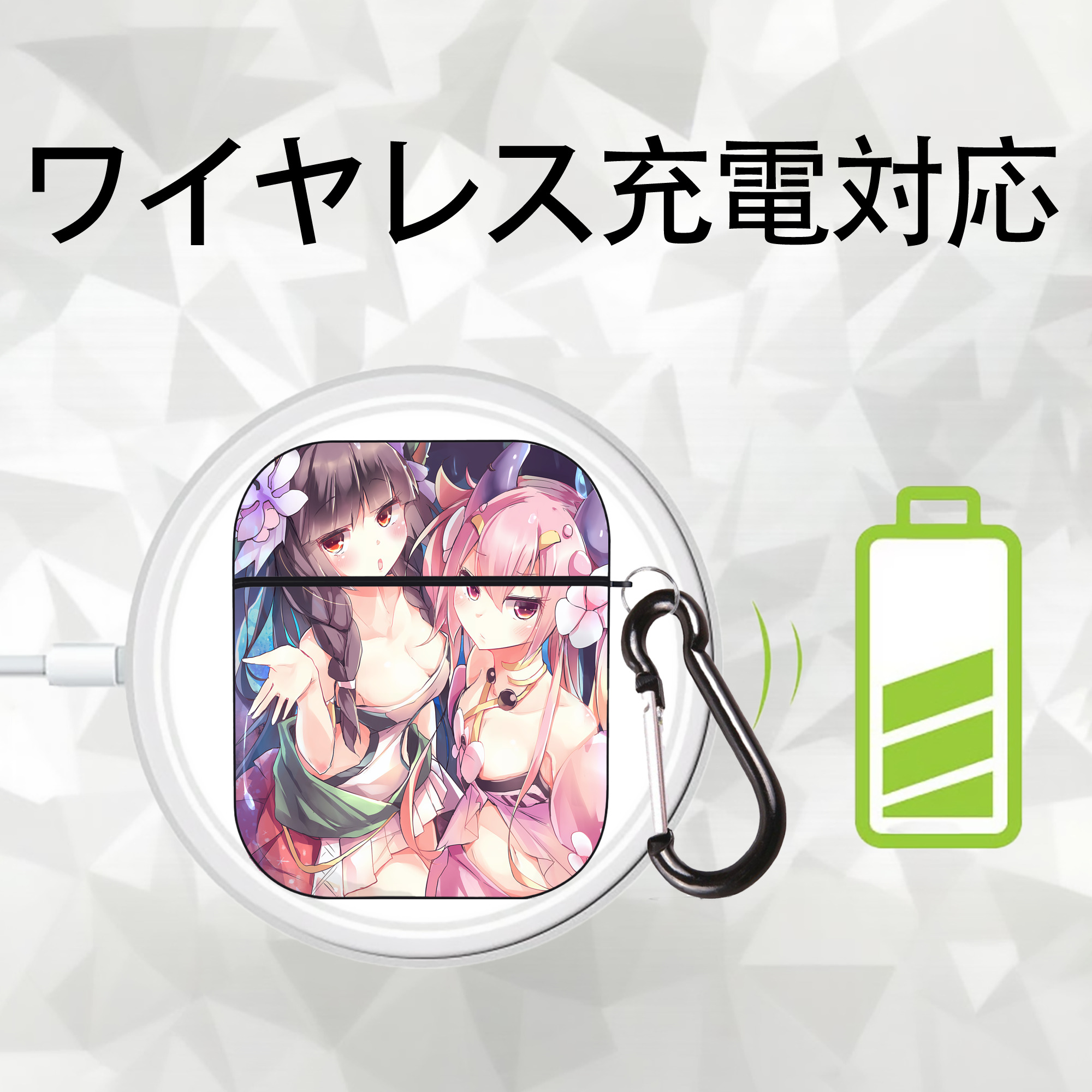 遊☆戯☆王 Yu-Gi-Oh! AirPods 第2世代保護ケース ハードシェル ブラック 耐衝撃・防指紋・カラビナ付き