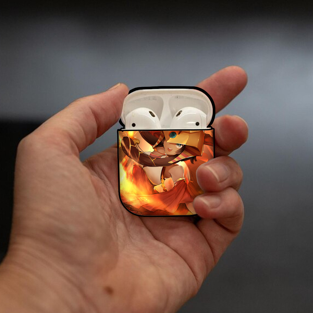 遊☆戯☆王 Yu-Gi-Oh! AirPods 第2世代保護ケース ハードシェル ブラック 耐衝撃・防指紋・カラビナ付き