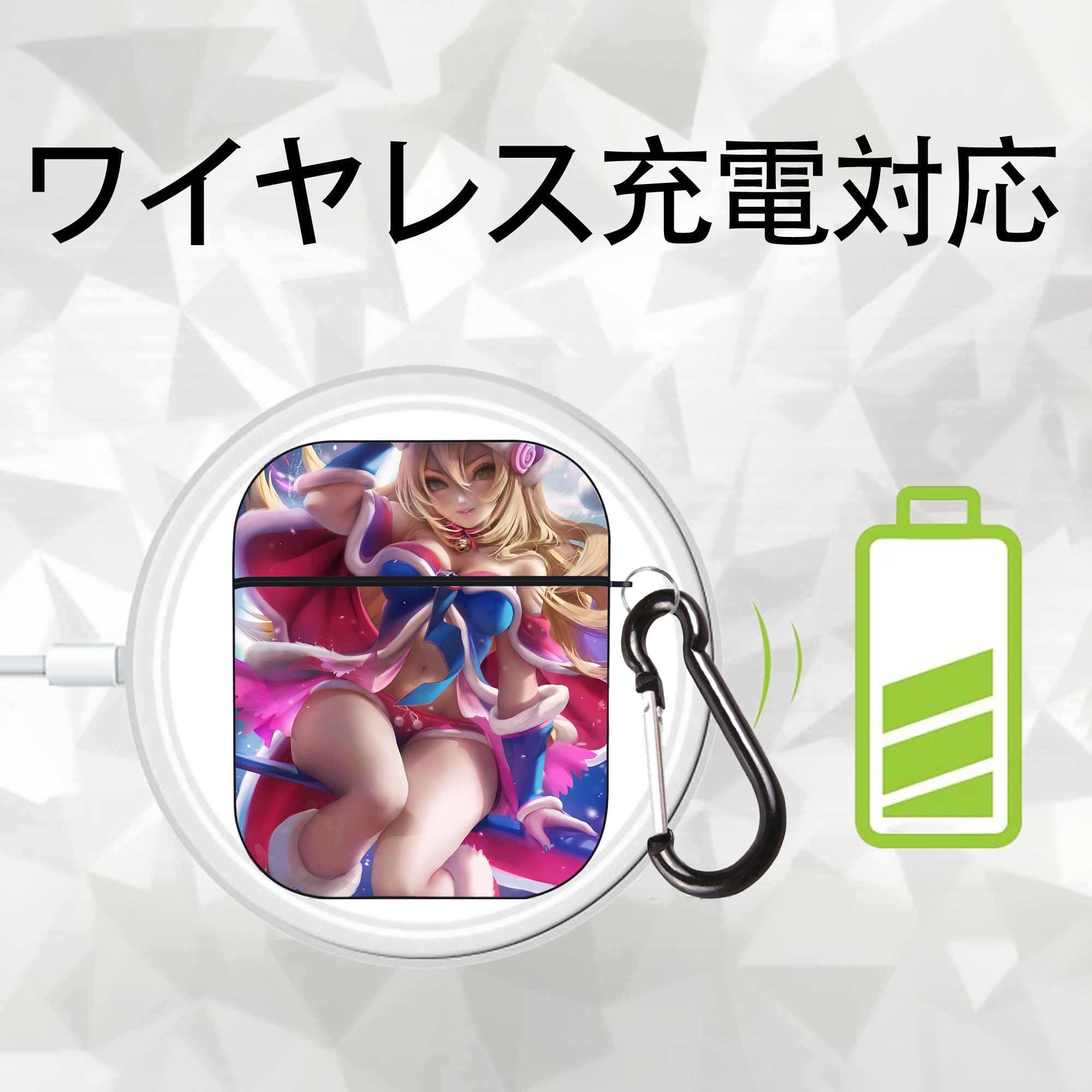 遊☆戯☆王 Yu-Gi-Oh! AirPods 第2世代保護ケース ハードシェル ブラック 耐衝撃・防指紋・カラビナ付き