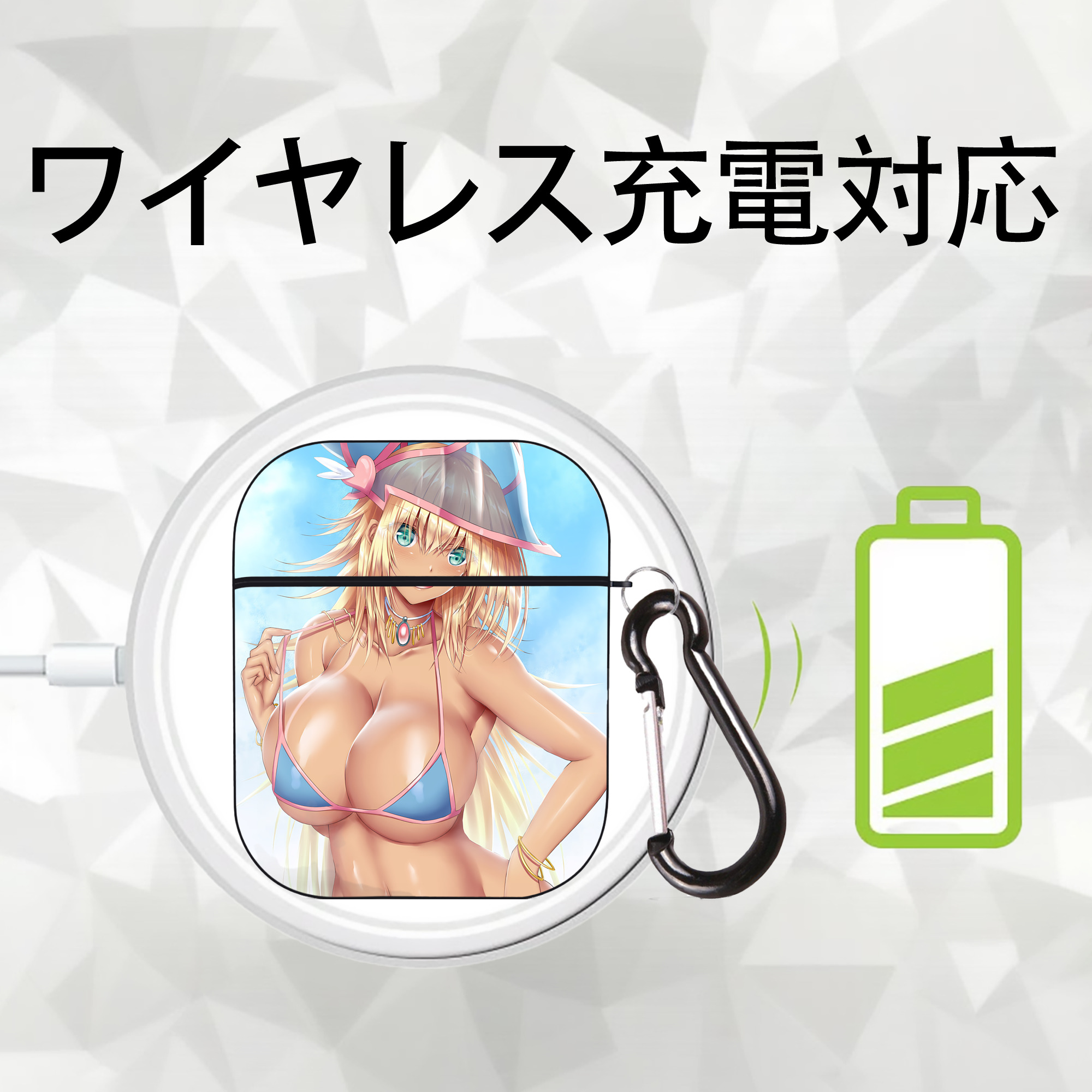 遊☆戯☆王 Yu-Gi-Oh! AirPods 第2世代保護ケース ハードシェル ブラック 耐衝撃・防指紋・カラビナ付き