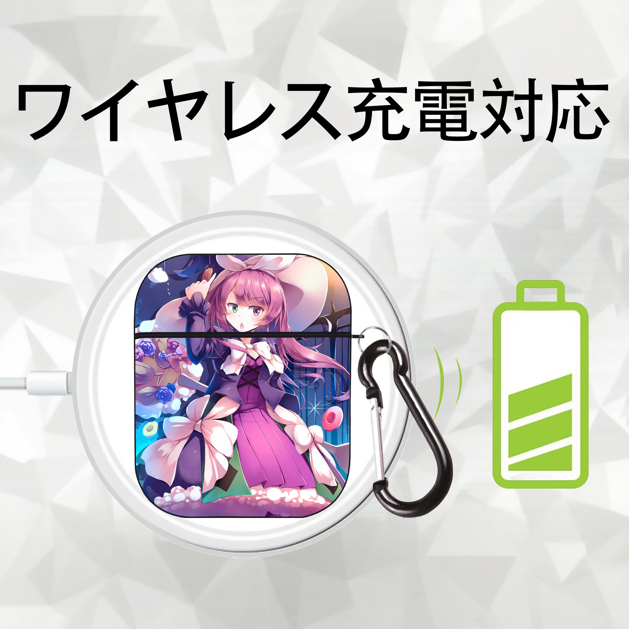 遊☆戯☆王 Yu-Gi-Oh! AirPods 第2世代保護ケース ハードシェル ブラック 耐衝撃・防指紋・カラビナ付き