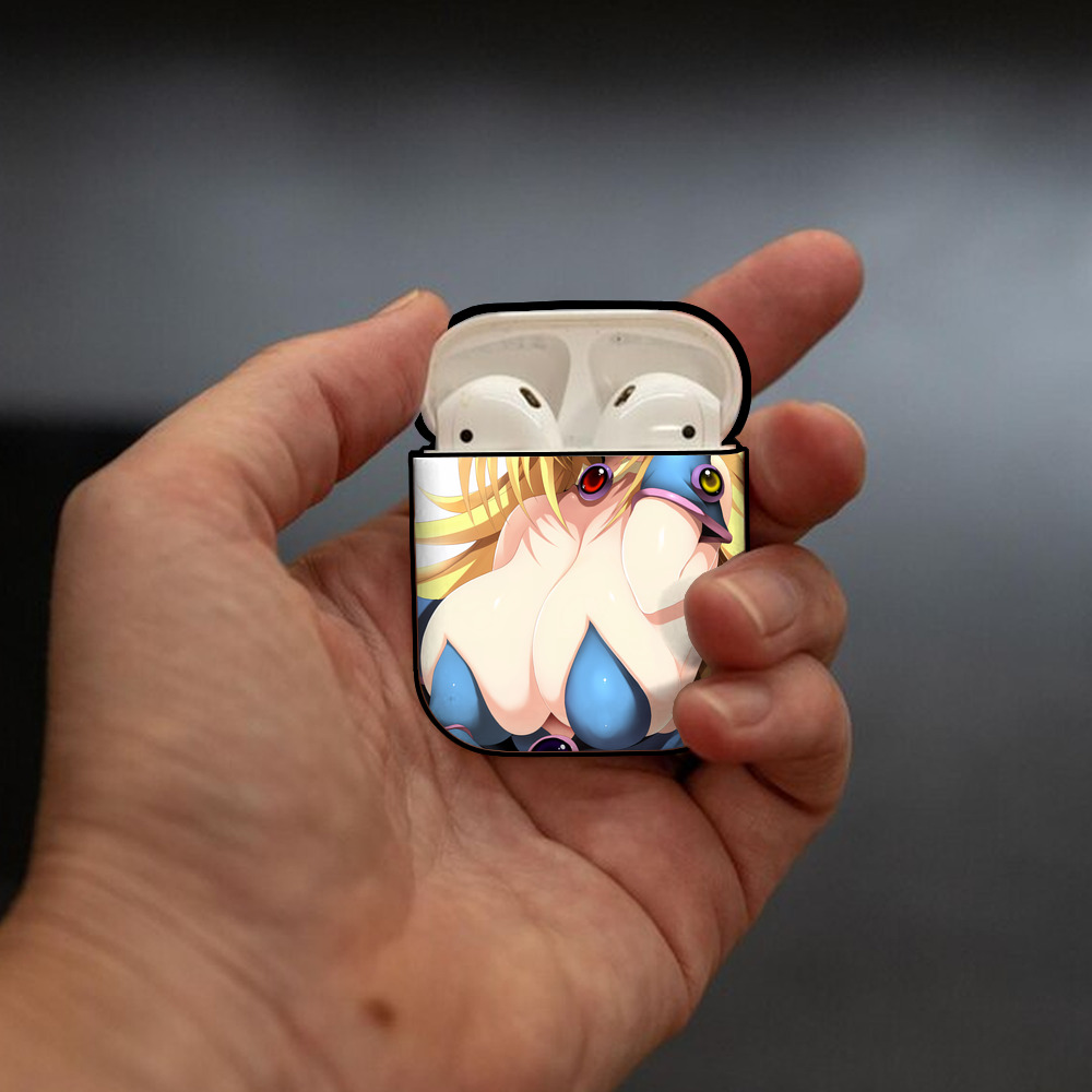 遊☆戯☆王 Yu-Gi-Oh! AirPods 第2世代保護ケース ハードシェル ブラック 耐衝撃・防指紋・カラビナ付き
