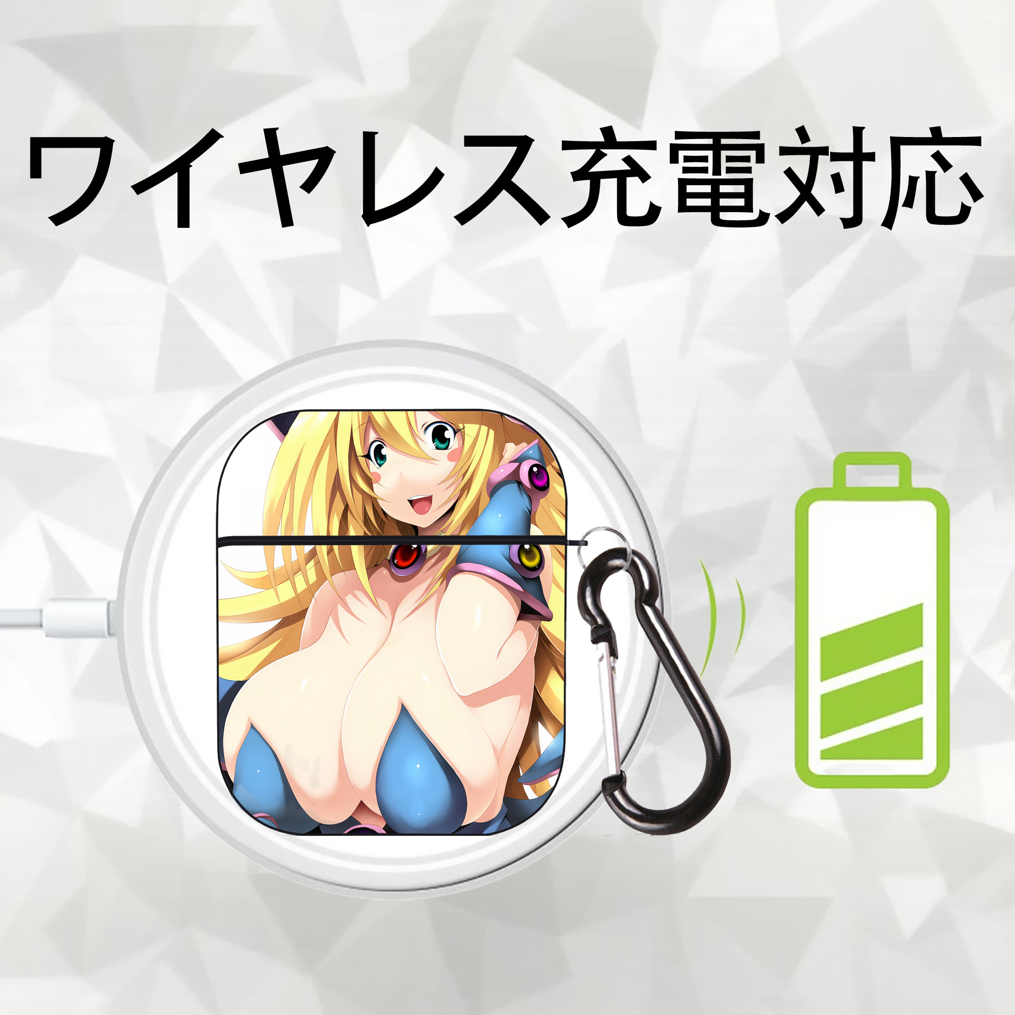 遊☆戯☆王 Yu-Gi-Oh! AirPods 第2世代保護ケース ハードシェル ブラック 耐衝撃・防指紋・カラビナ付き
