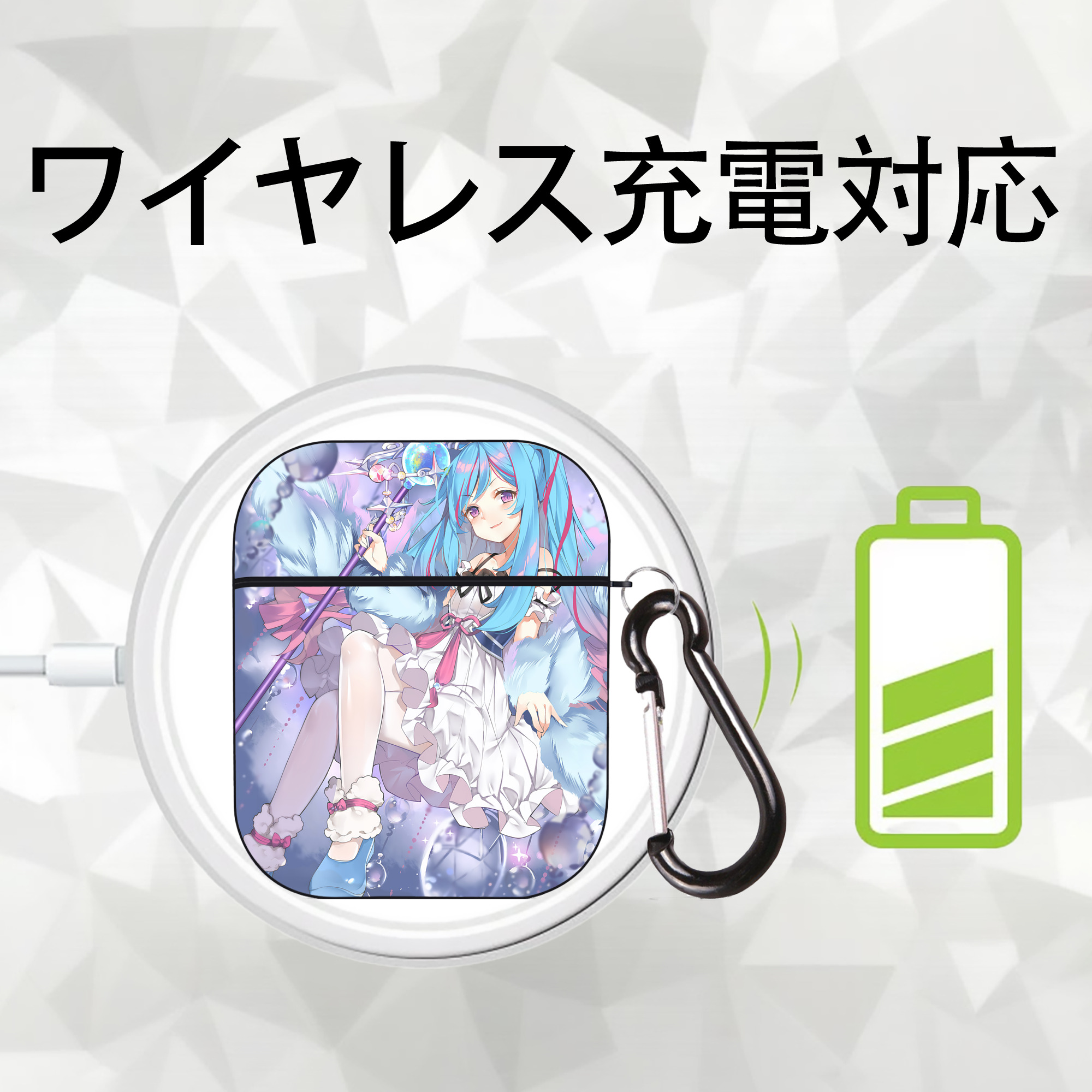 遊☆戯☆王 Yu-Gi-Oh! AirPods 第2世代保護ケース ハードシェル ブラック 耐衝撃・防指紋・カラビナ付き
