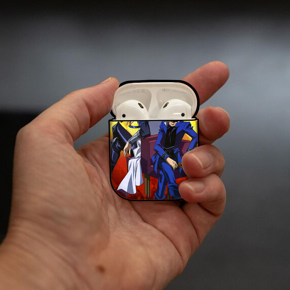 遊☆戯☆王 Yu-Gi-Oh! AirPods 第2世代保護ケース ハードシェル ブラック 耐衝撃・防指紋・カラビナ付き