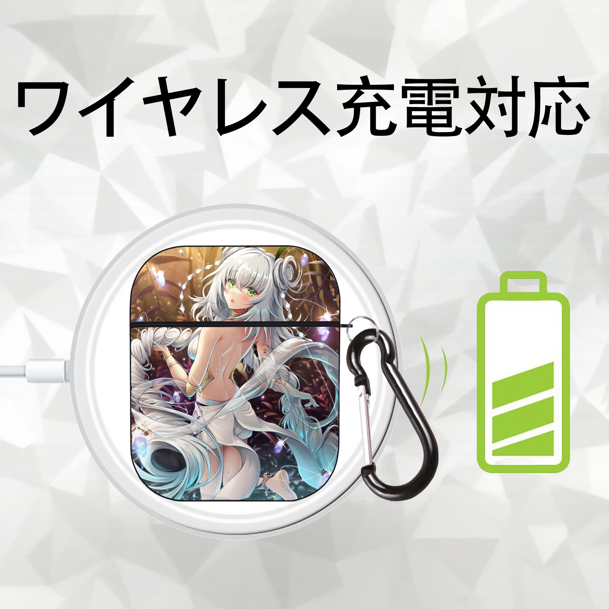 遊☆戯☆王 Yu-Gi-Oh! AirPods 第2世代保護ケース ハードシェル ブラック 耐衝撃・防指紋・カラビナ付き