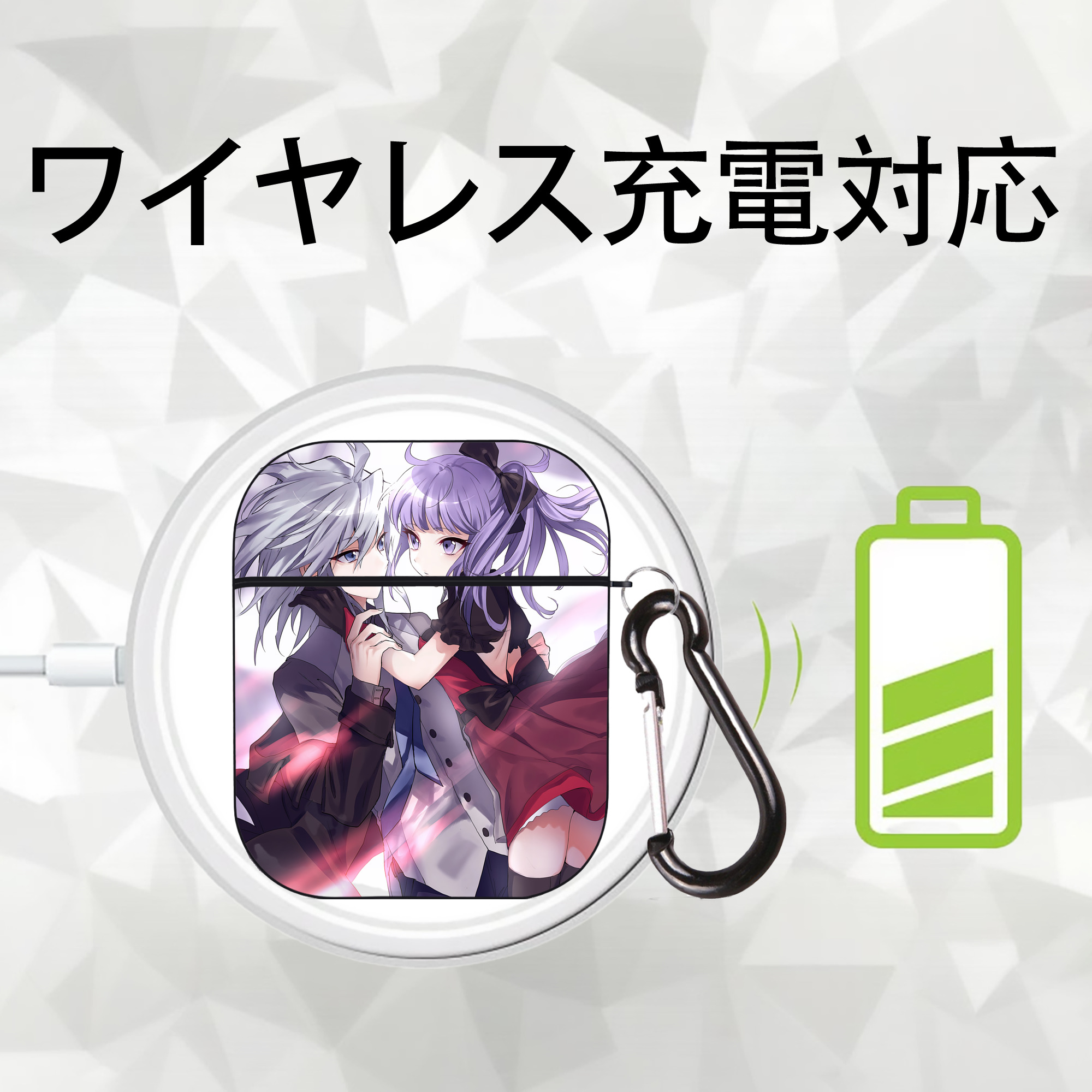 遊☆戯☆王 Yu-Gi-Oh! AirPods 第2世代保護ケース ハードシェル ブラック 耐衝撃・防指紋・カラビナ付き