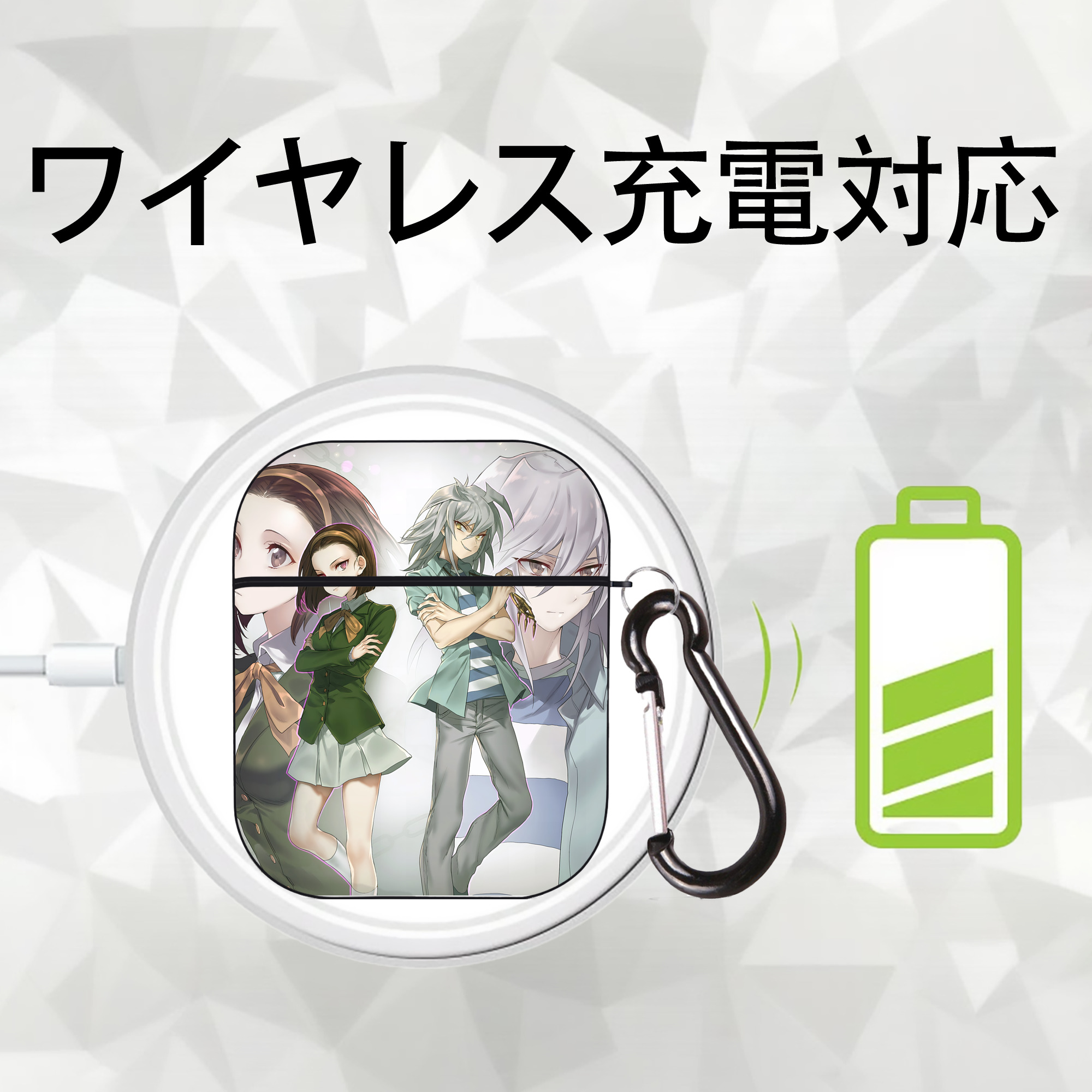遊☆戯☆王 Yu-Gi-Oh! AirPods 第2世代保護ケース ハードシェル ブラック 耐衝撃・防指紋・カラビナ付き