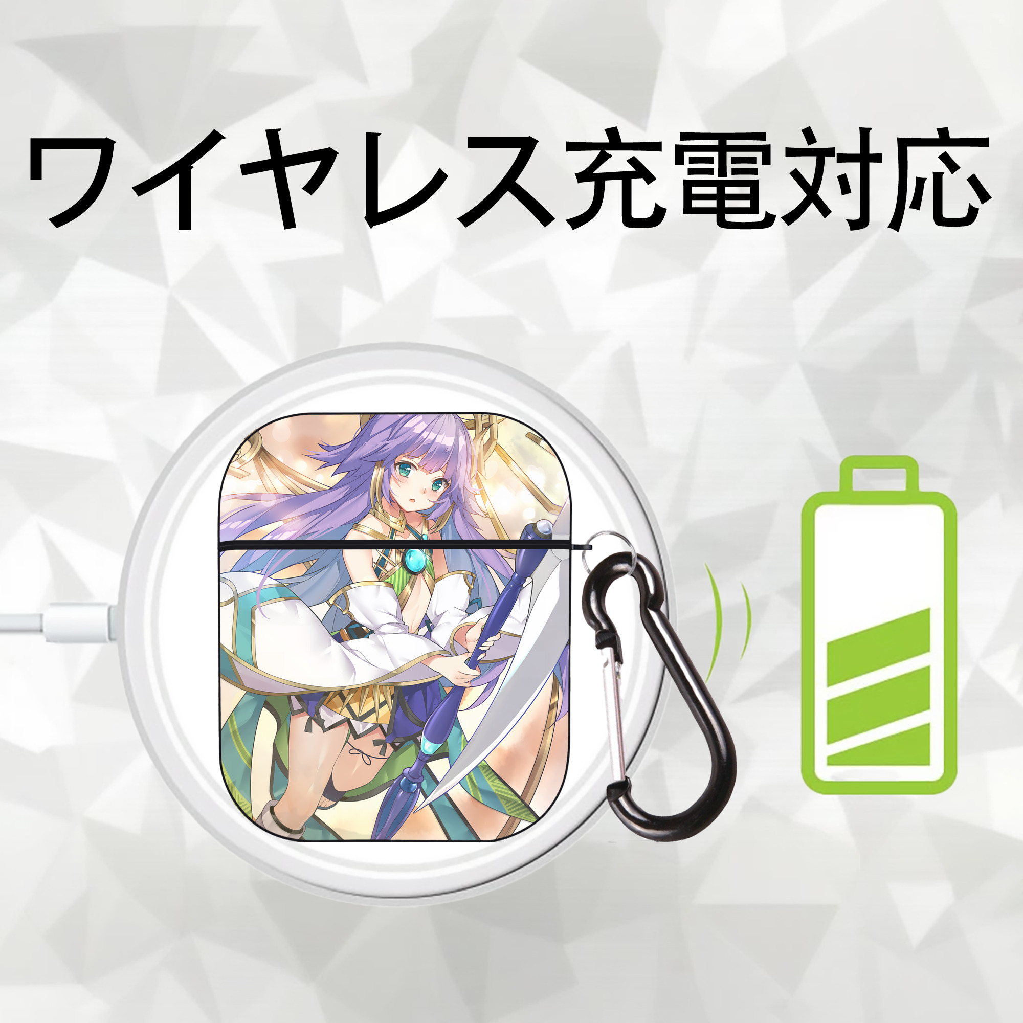 遊☆戯☆王 Yu-Gi-Oh! AirPods 第2世代保護ケース ハードシェル ブラック 耐衝撃・防指紋・カラビナ付き