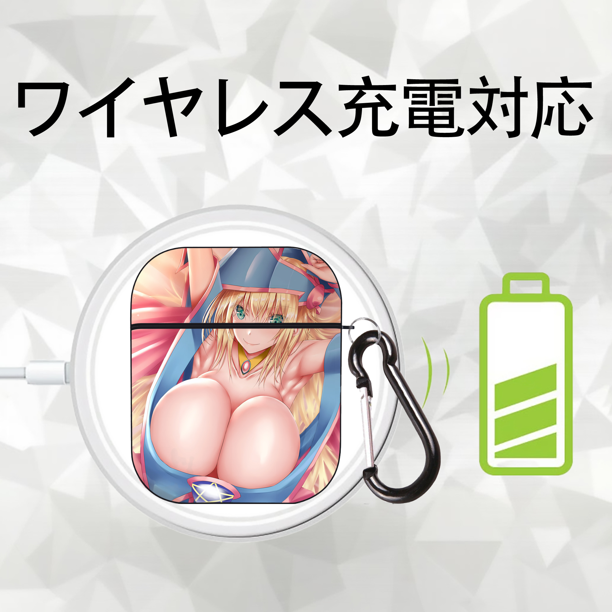 遊☆戯☆王 Yu-Gi-Oh! AirPods 第2世代保護ケース ハードシェル ブラック 耐衝撃・防指紋・カラビナ付き