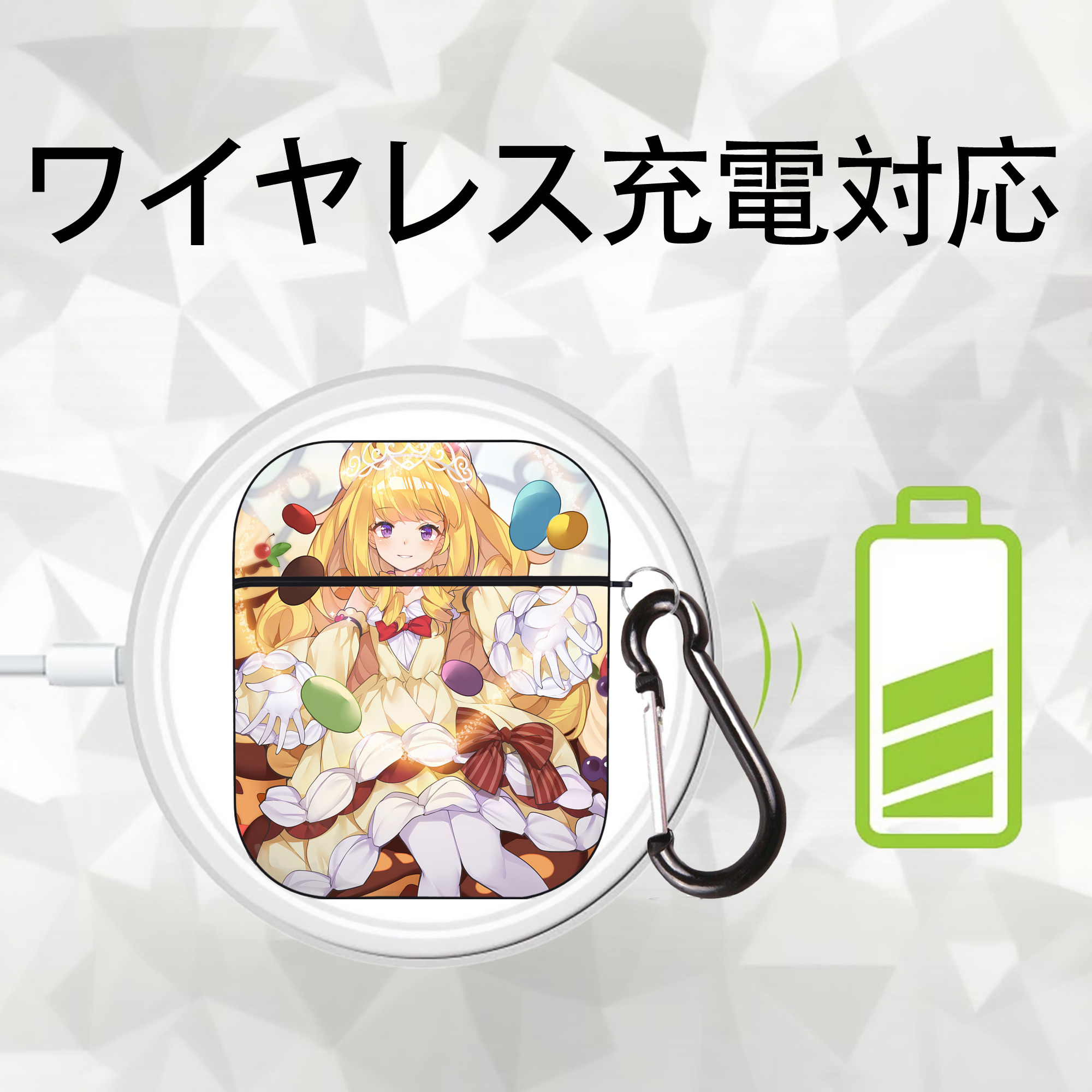 遊☆戯☆王 Yu-Gi-Oh! AirPods 第2世代保護ケース ハードシェル ブラック 耐衝撃・防指紋・カラビナ付き
