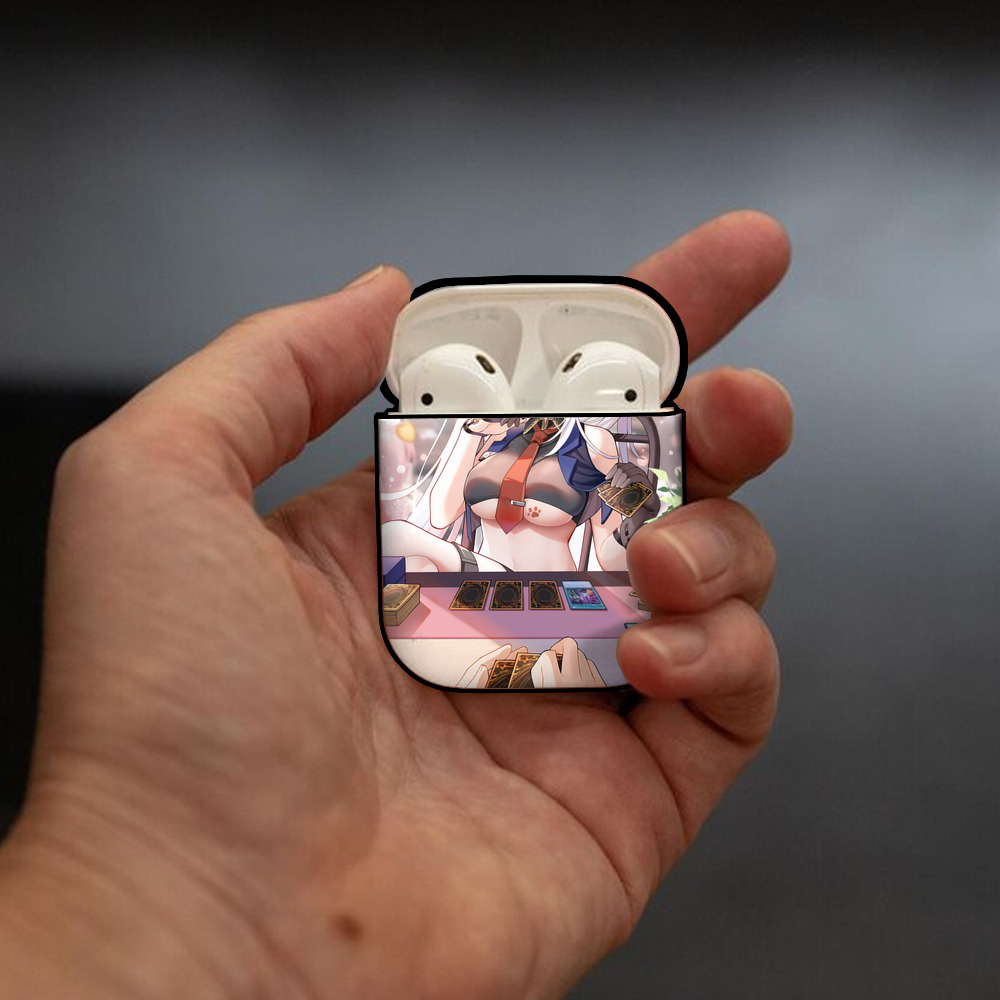 遊☆戯☆王 Yu-Gi-Oh! AirPods 第2世代保護ケース ハードシェル ブラック 耐衝撃・防指紋・カラビナ付き