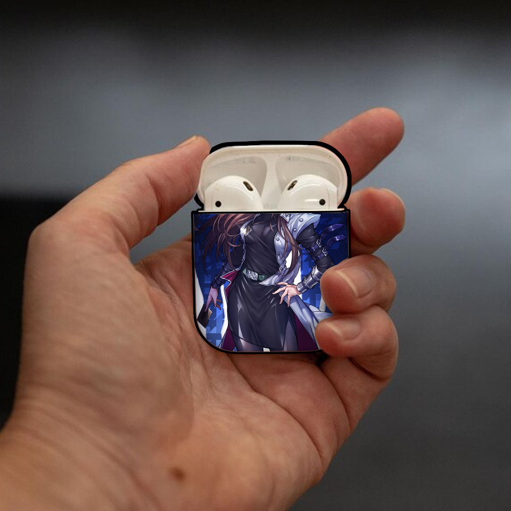 遊☆戯☆王 Yu-Gi-Oh! AirPods 第2世代保護ケース ハードシェル ブラック 耐衝撃・防指紋・カラビナ付き