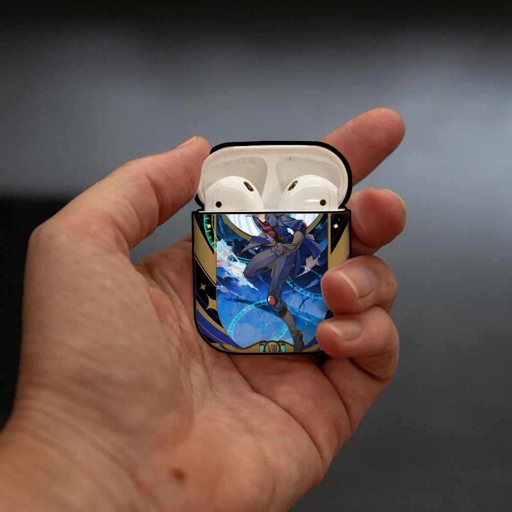 遊☆戯☆王 Yu-Gi-Oh! AirPods 第2世代保護ケース ハードシェル ブラック 耐衝撃・防指紋・カラビナ付き