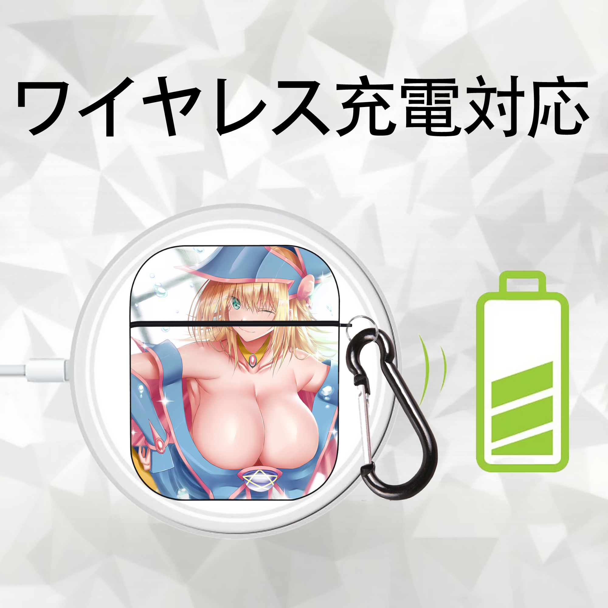 遊☆戯☆王 Yu-Gi-Oh! AirPods 第2世代保護ケース ハードシェル ブラック 耐衝撃・防指紋・カラビナ付き