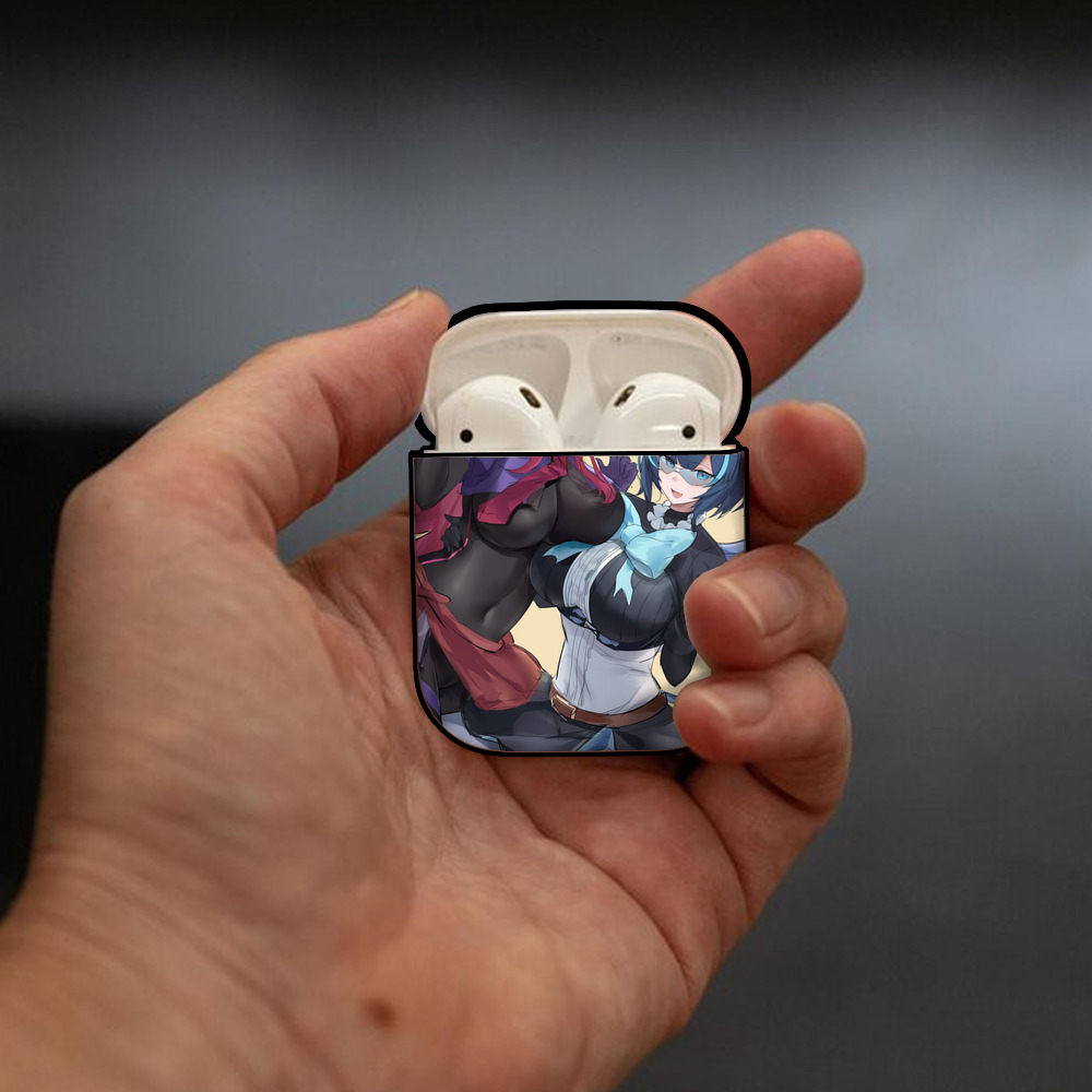 遊☆戯☆王 Yu-Gi-Oh! AirPods 第2世代保護ケース ハードシェル ブラック 耐衝撃・防指紋・カラビナ付き