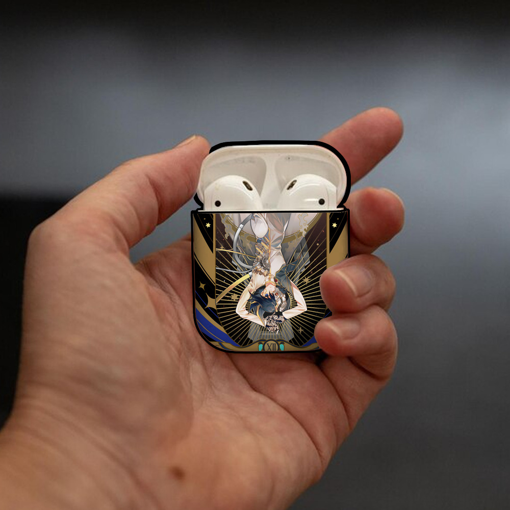 遊☆戯☆王 Yu-Gi-Oh! AirPods 第2世代保護ケース ハードシェル ブラック 耐衝撃・防指紋・カラビナ付き