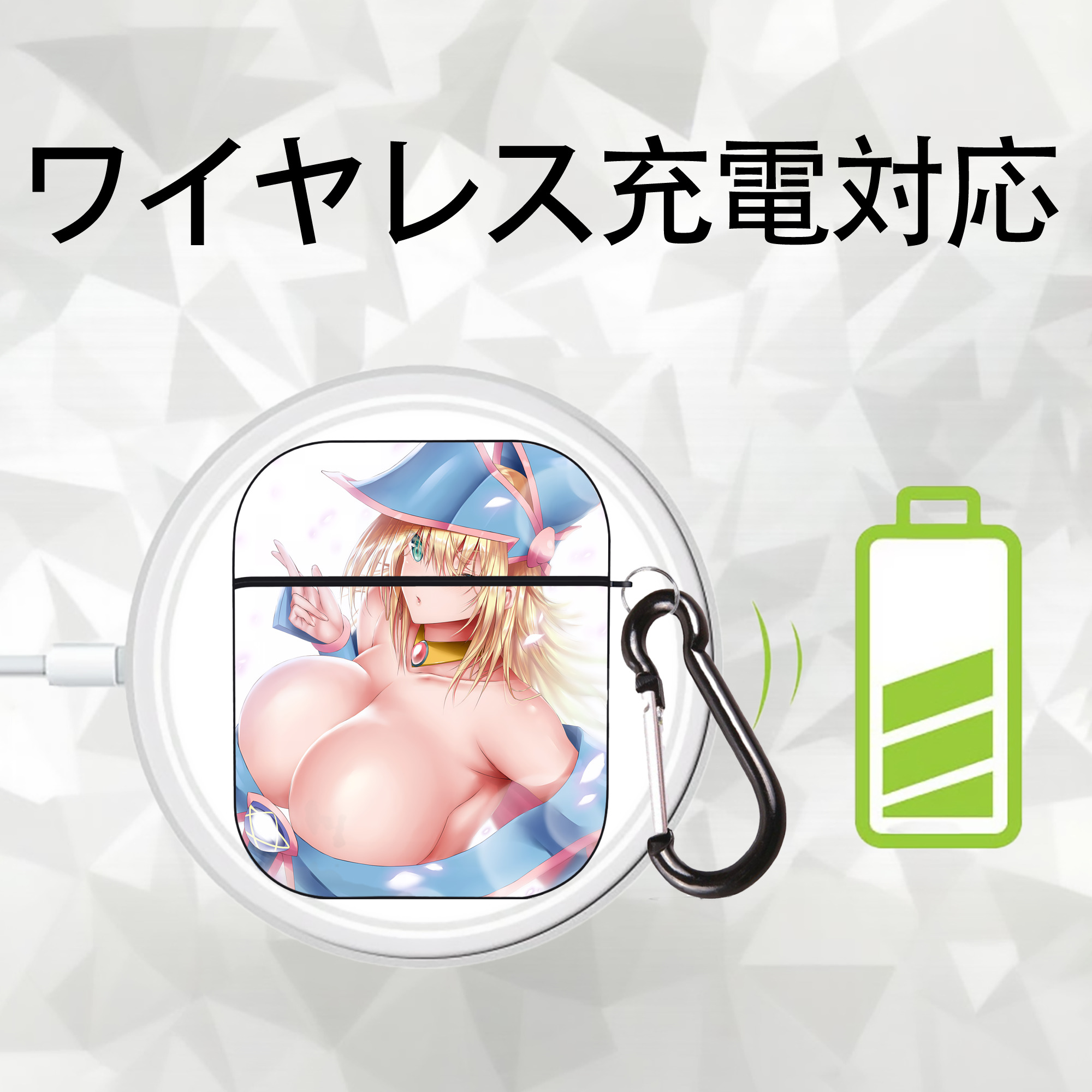 遊☆戯☆王 Yu-Gi-Oh! AirPods 第2世代保護ケース ハードシェル ブラック 耐衝撃・防指紋・カラビナ付き
