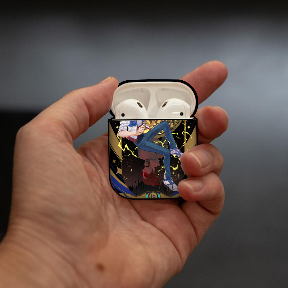 遊☆戯☆王 Yu-Gi-Oh! AirPods 第2世代保護ケース ハードシェル ブラック 耐衝撃・防指紋・カラビナ付き