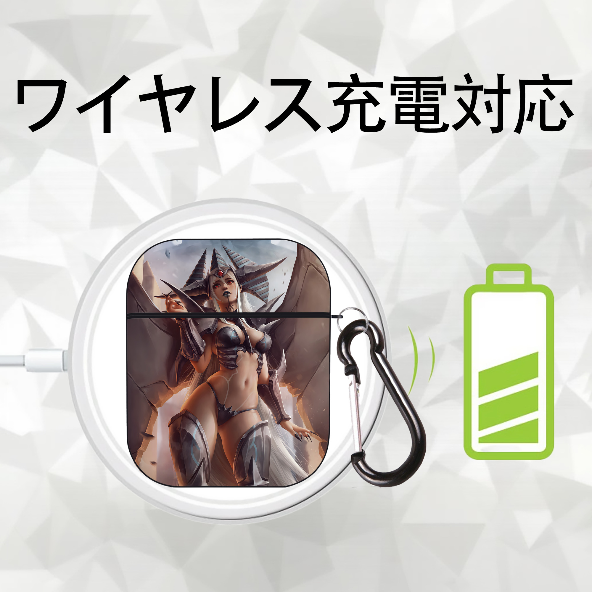 遊☆戯☆王 Yu-Gi-Oh! AirPods 第2世代保護ケース ハードシェル ブラック 耐衝撃・防指紋・カラビナ付き