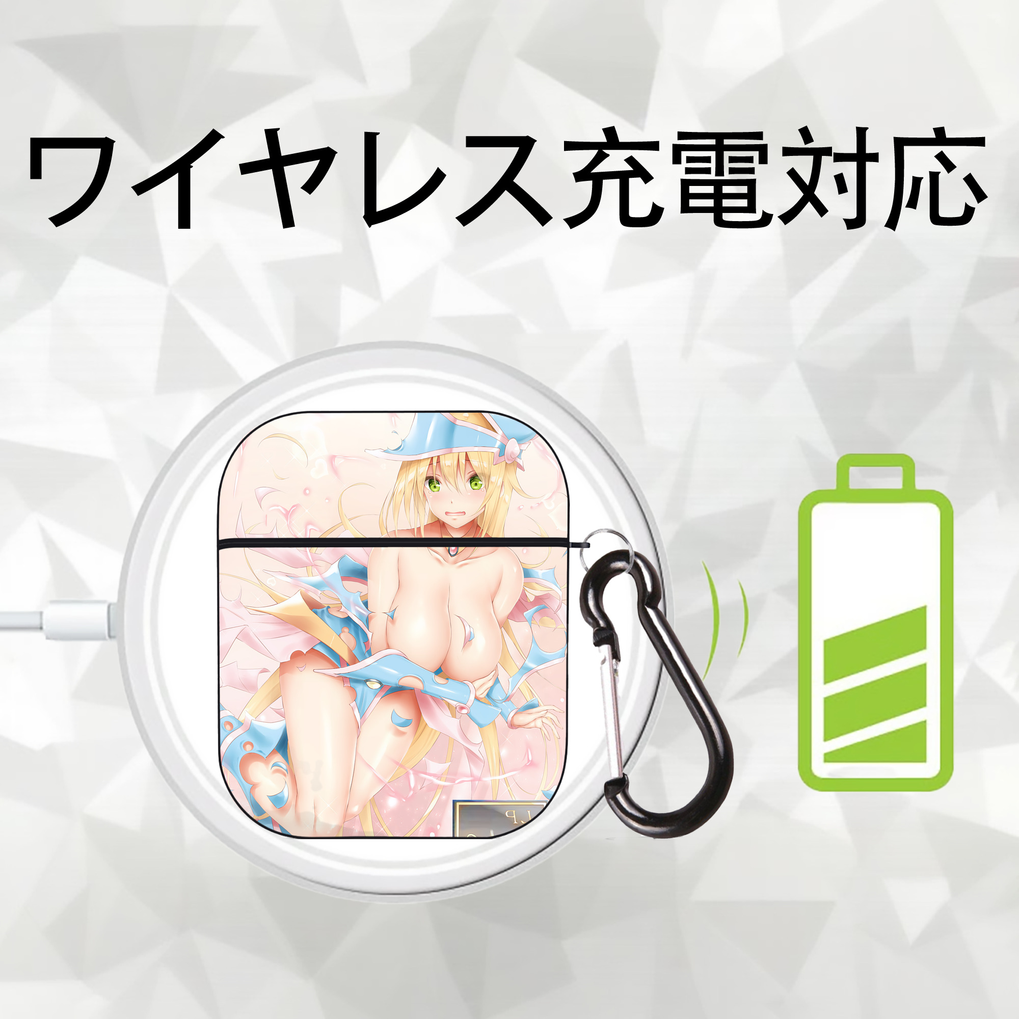 遊☆戯☆王 Yu-Gi-Oh! AirPods 第2世代保護ケース ハードシェル ブラック 耐衝撃・防指紋・カラビナ付き